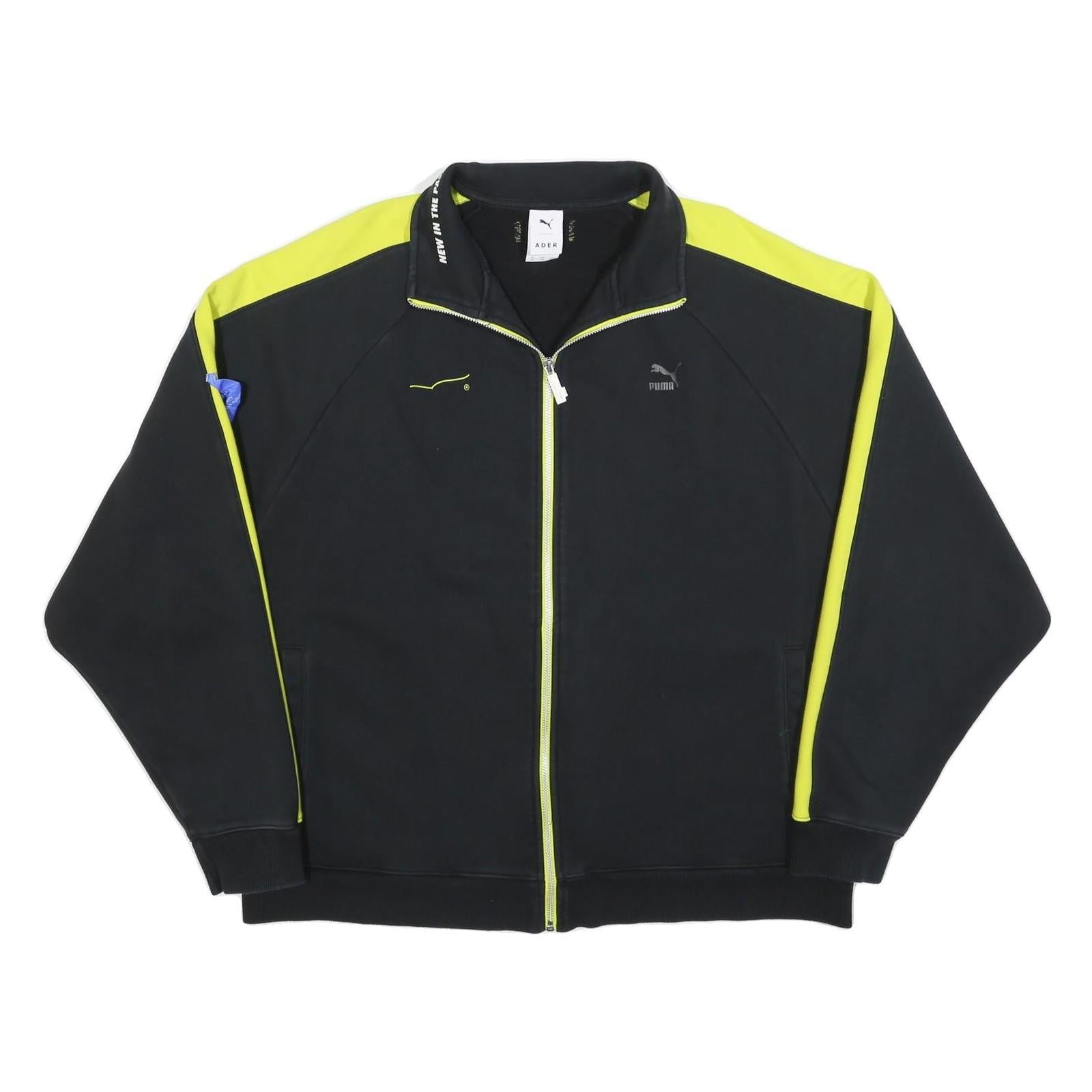 PUMA Womens Black & Yellow Graphic Zip Cotton Blend Jacket XL Sport Casual Refurbished - N/A refurbished available on Cerqular