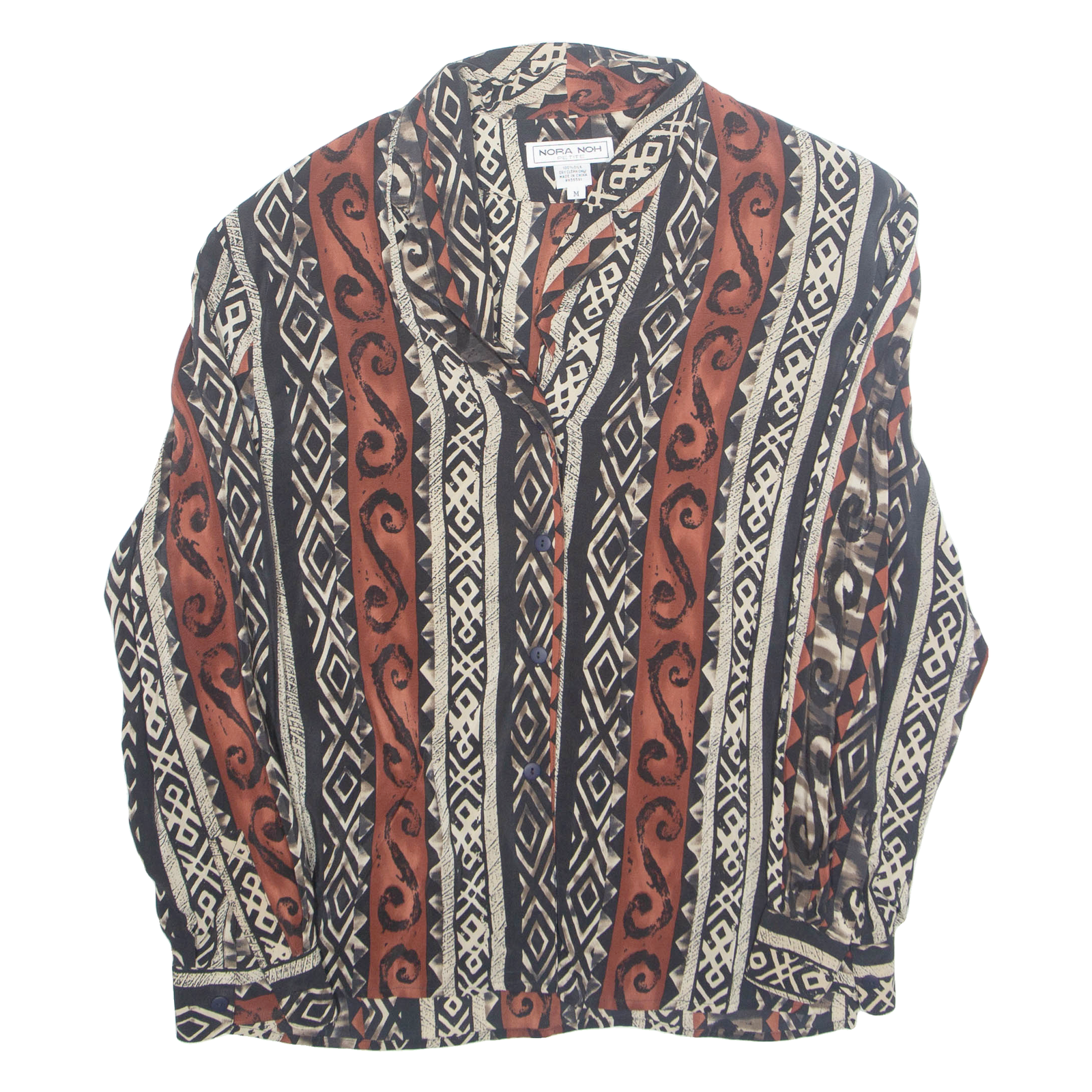 Buy NORA NOH Petite Womens Printed Shirt Black Collared Faux Silk Crazy Pattern M Refurbished - $16.89 NORA NOH Petite Womens Printed Shirt Black Collared Faux Silk Crazy Pattern M Refurbished - N/A refurbished available on Cerqular