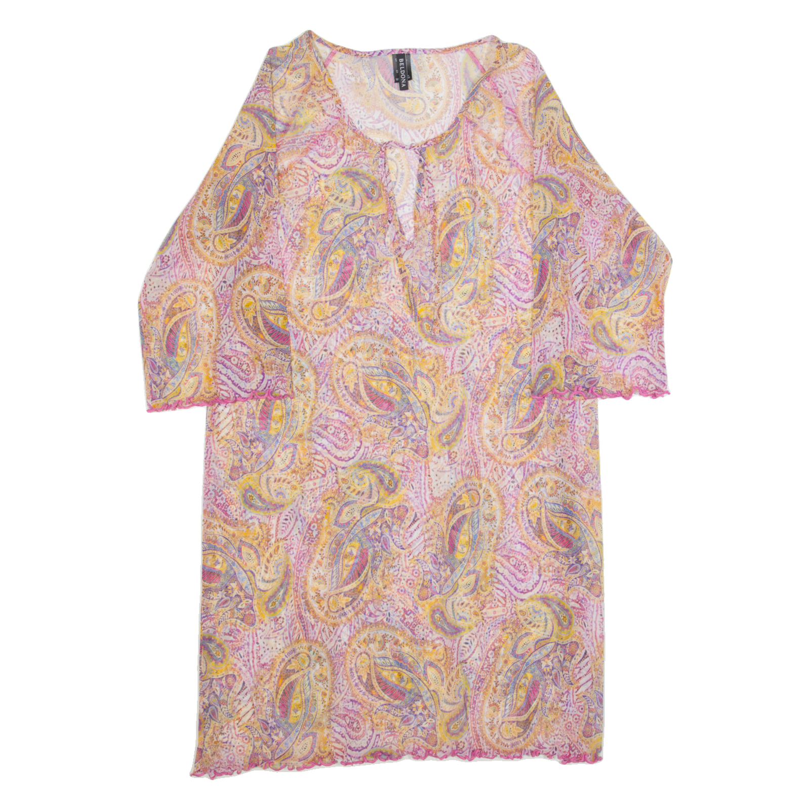 BELLADONNA Womens Day Dress Pink Paisley Knee Length S Refurbished - N/A refurbished available on Cerqular