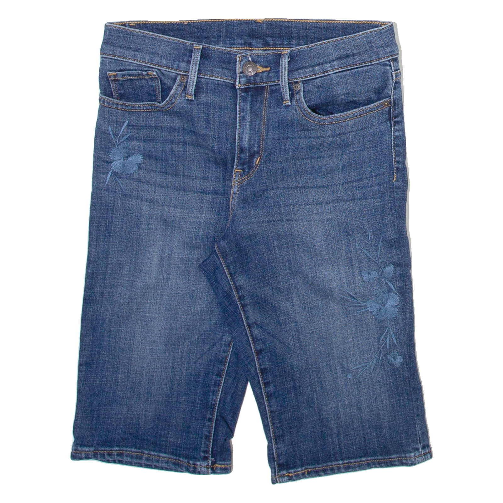 Buy LEVI'S Floral Embroidery Womens Denim Shorts Blue XS W26 Refurbished - $23.39 LEVI'S Floral Embroidery Womens Denim Shorts Blue XS W26 Refurbished - N/A refurbished available on Cerqular