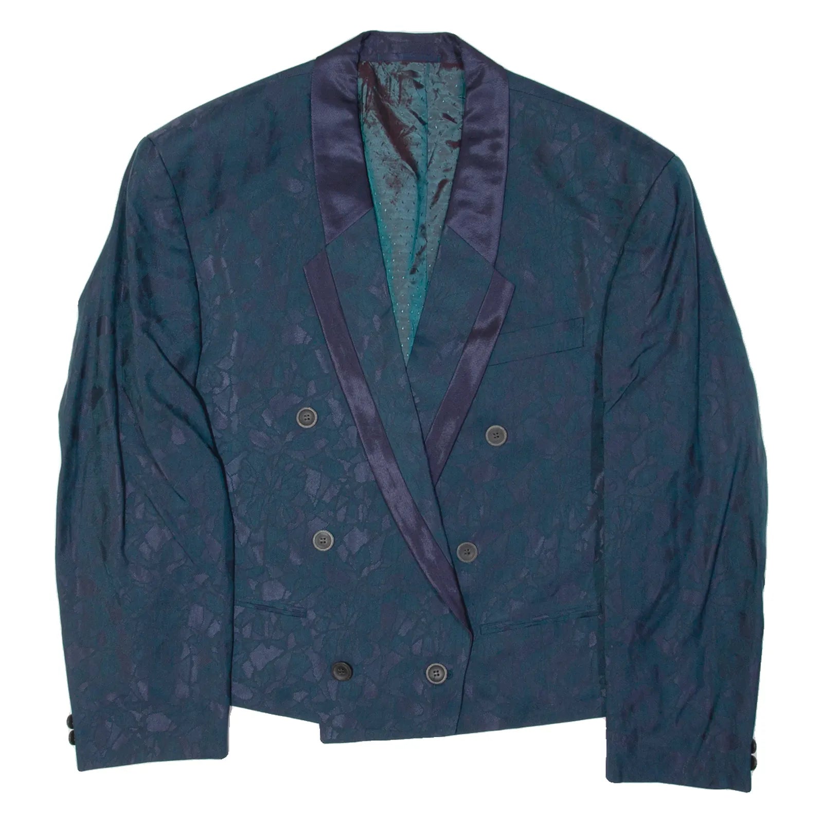 LAGOON Mens Blazer Jacket Blue 90s Crazy Pattern M Refurbished - Go Thrift (This is a lesser known brand, but it is a thr refurbished available on Cerqular