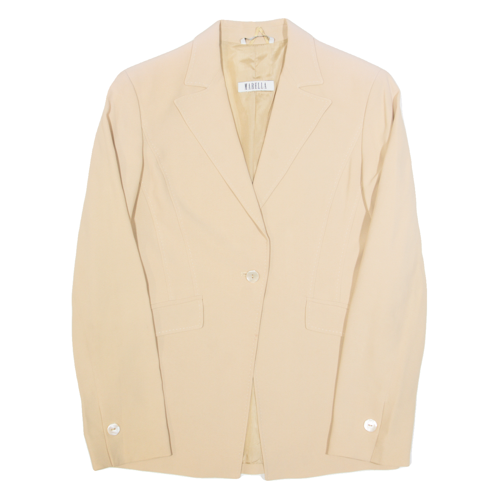 MARELLA Womens Blazer Jacket Beige UK 10 Refurbished - N/A refurbished available on Cerqular