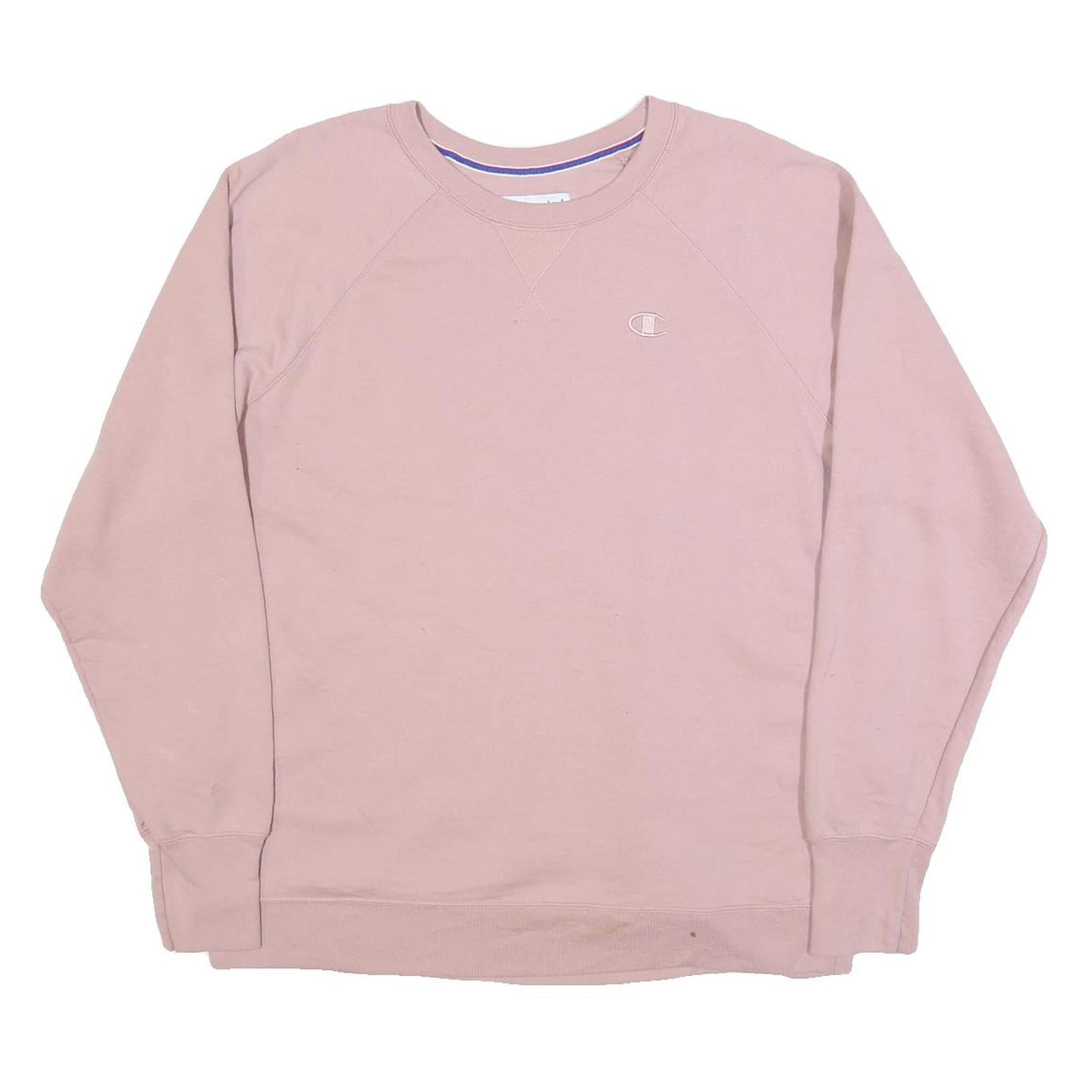 CHAMPION Womens Pink Crew Neck 2XL Sweatshirt Cotton Blend Pullover Comfortable Refurbished - N/A refurbished available on Cerqular