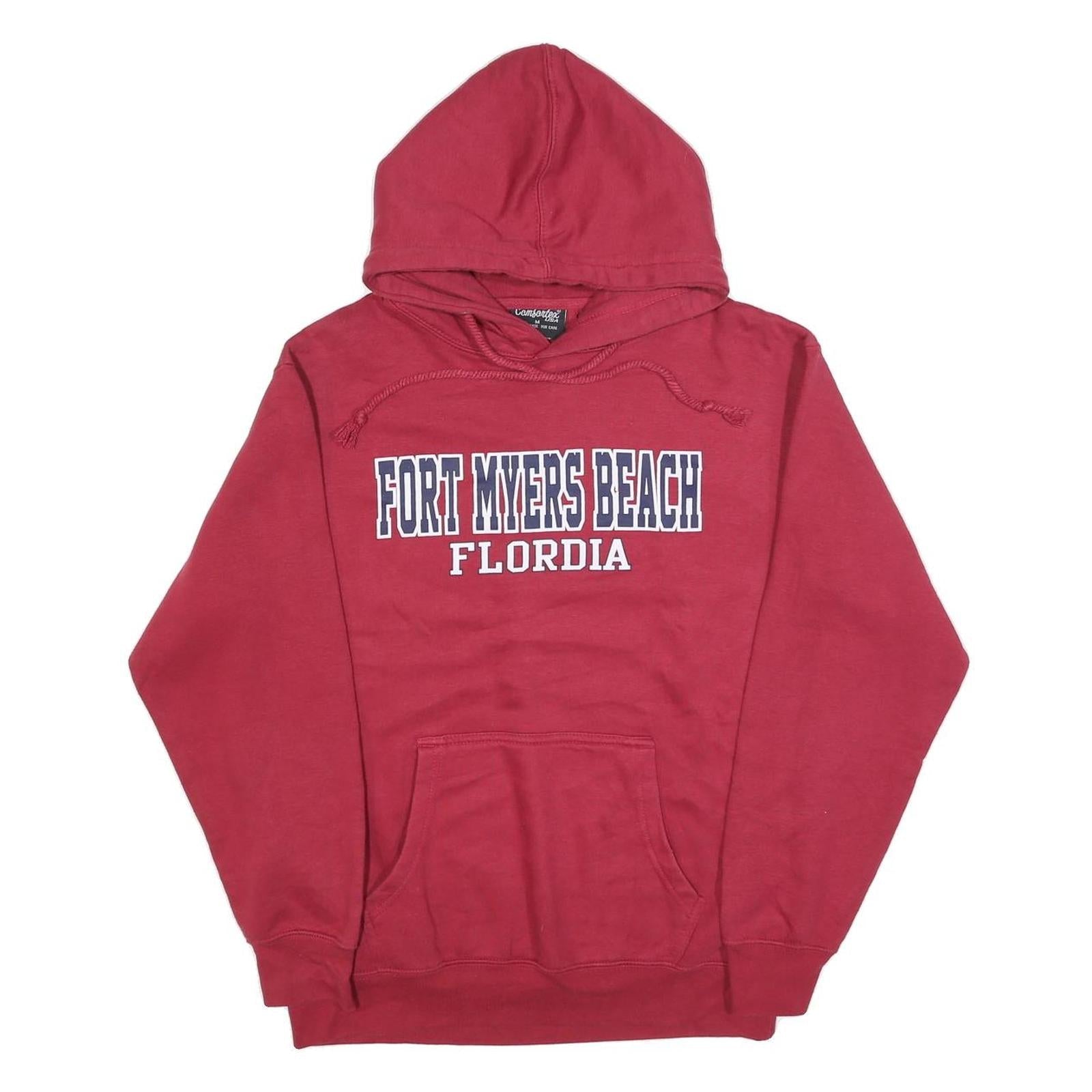 COMFORTEX Womens Red Fort Myers Beach Florida Pullover Hoodie M Casual Refurbished - N/A refurbished available on Cerqular