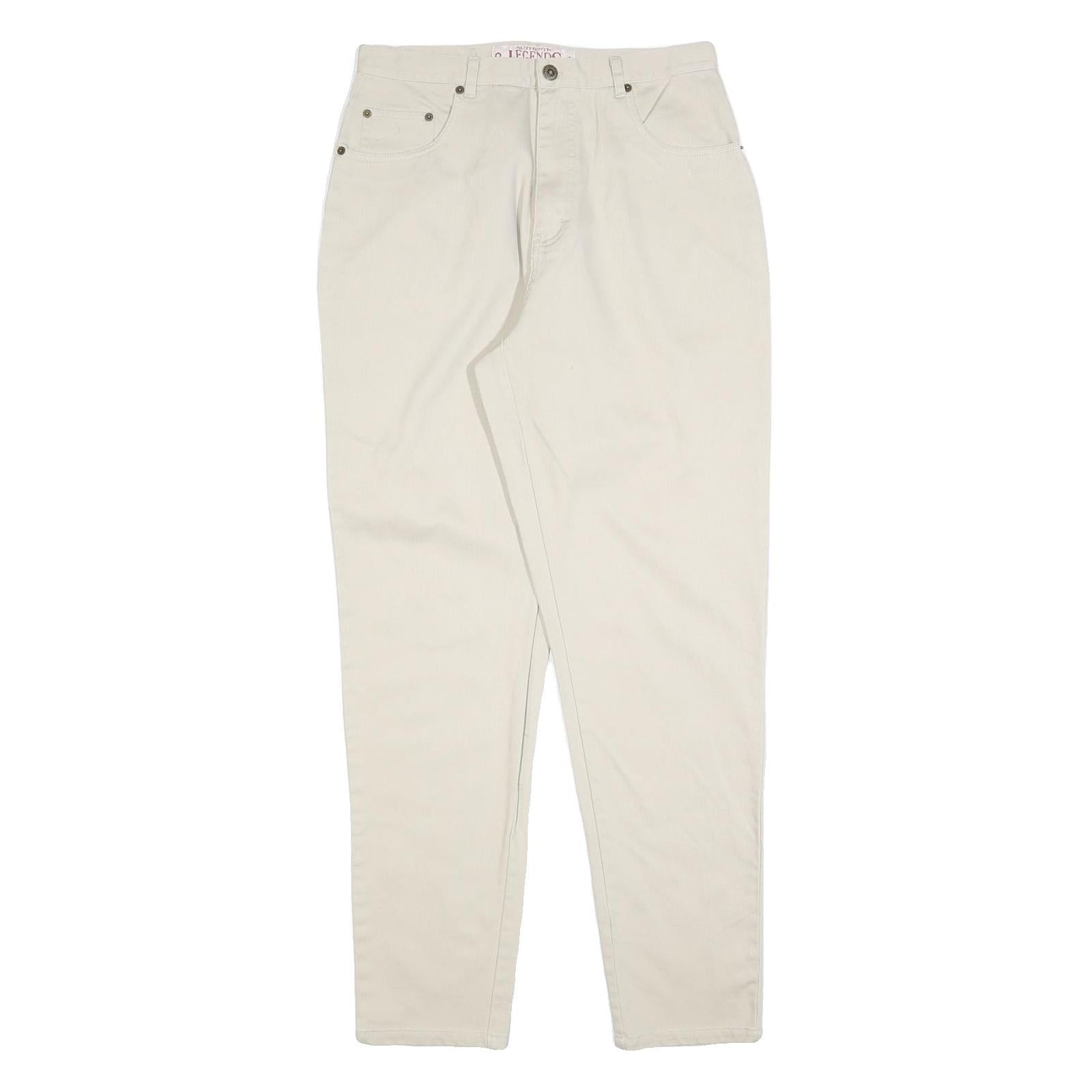 LEGENDS Womens Cotton Blend Cream Regular Fit Straight Leg Trousers W30 L30 Refurbished - N/A refurbished available on Cerqular