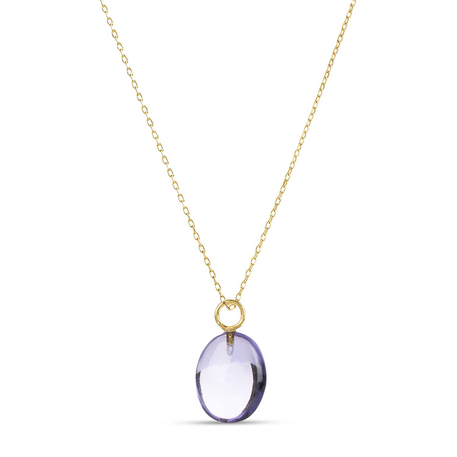 Eden Gold Chain Necklace with Amethyst Pendant | Size: Long (65 cm + 5 cm extension) Refurbished - Amadeus (This could refer to multiple things, such as the 1 refurbished available on Cerqular