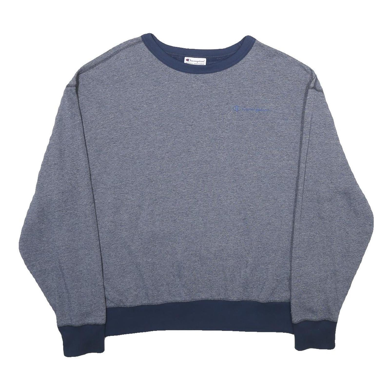 CHAMPION Mens Blue Crew Neck XL Cotton Blend Sweatshirt Pullover Casual Refurbished - N/A refurbished available on Cerqular