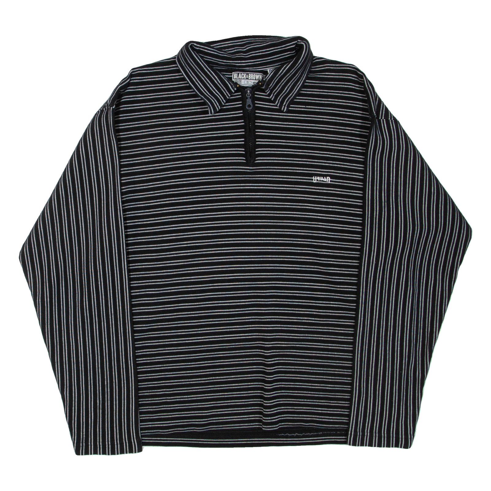 Striped Mens Sweatshirt Grey 1/4 Zip S Refurbished - N/A refurbished available on Cerqular