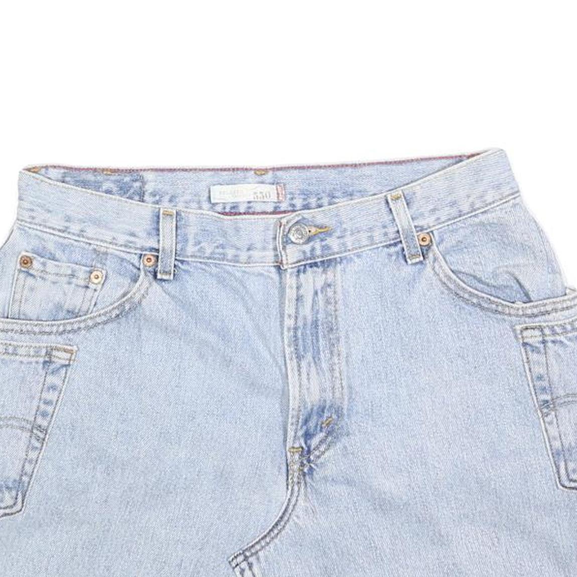 LEVI'S Womens Blue Denim Mini Skirt Cotton Raw Hem Pockets Size M Refurbished - N/A refurbished available on Cerqular