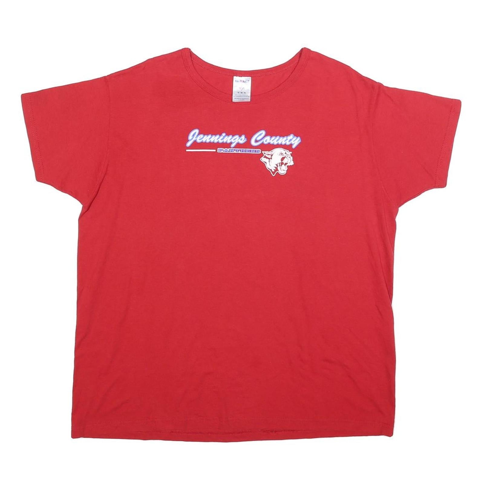JERZEES Womens Red Jennings County Panthers T-Shirt XL Short Sleeve Crew Neck Refurbished - N/A refurbished available on Cerqular