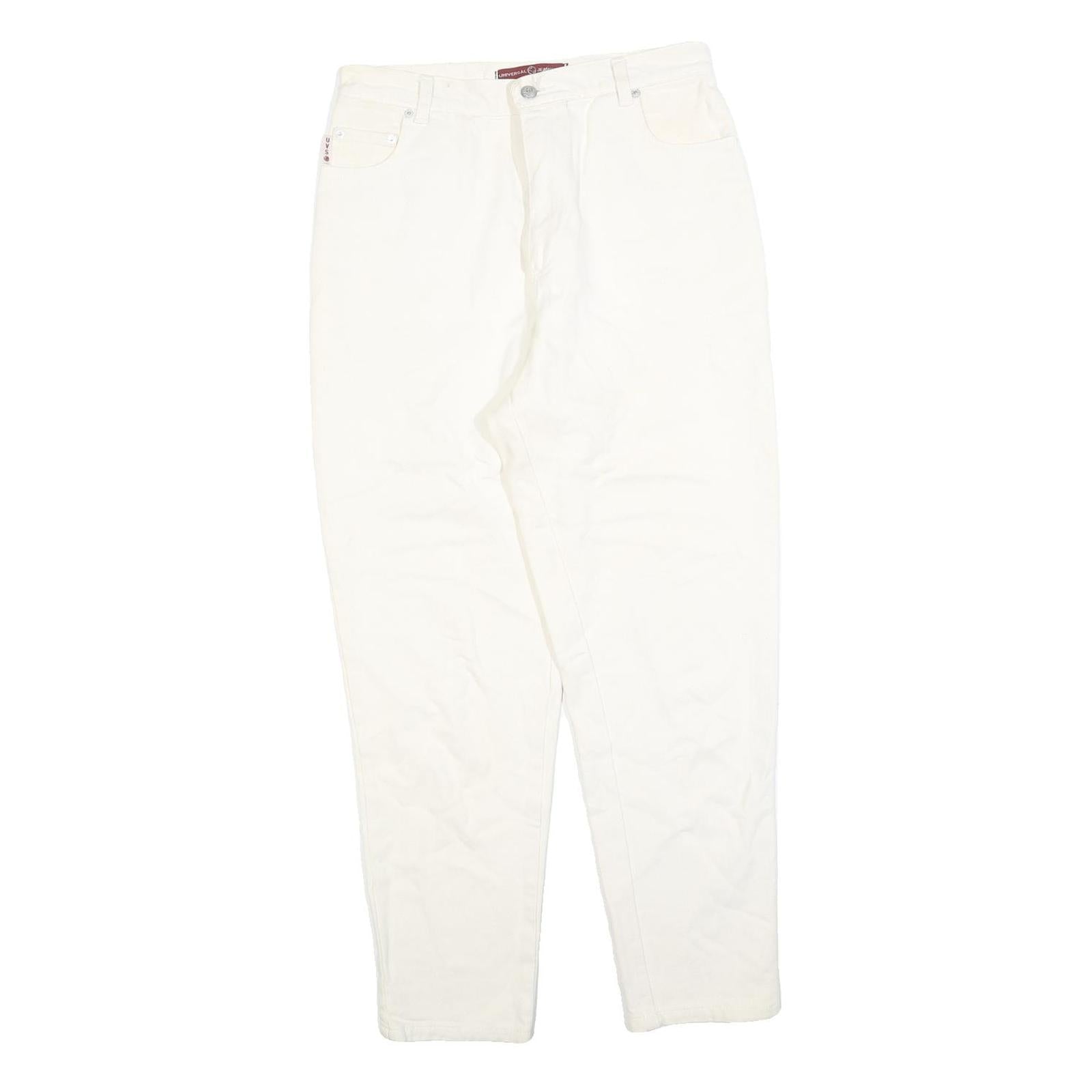 UNIVERSAL Womens Slim White Jeans Cotton Blend W30 L28 Classic Straight Zip Refurbished - N/A refurbished available on Cerqular