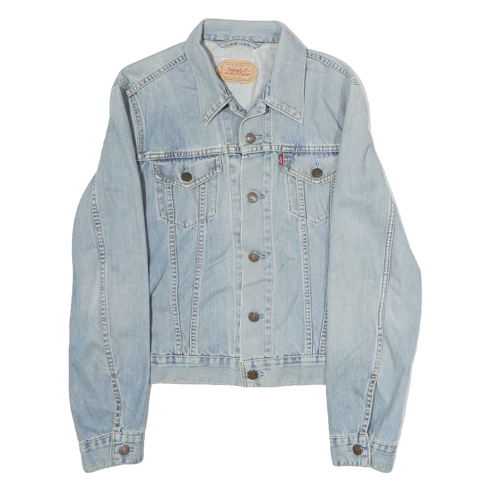 LEVI'S Mens Blue Denim Button Jacket M Cotton Plain Classic Fit Casual Refurbished - N/A refurbished available on Cerqular