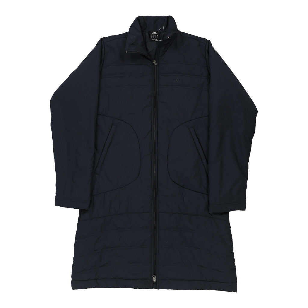 Adidas Puffer - Large Navy Polyester Blend Refurbished - Thrifted (note: this is a term often used to describe second- refurbished available on Cerqular