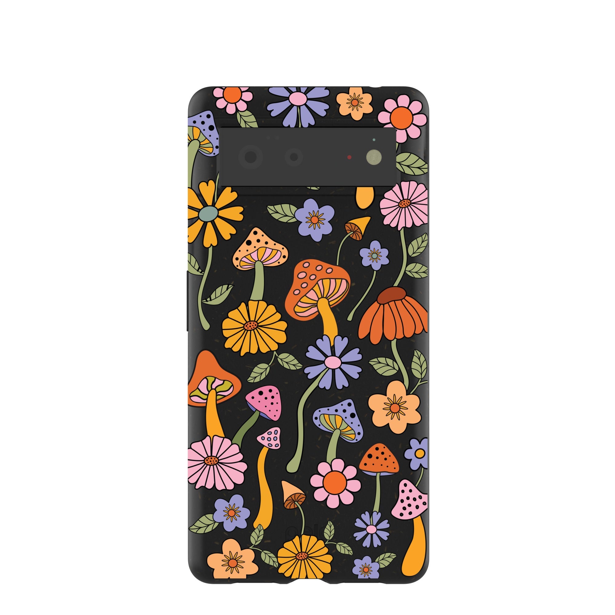 Black Midnight Shrooms Google Pixel 6 Case Refurbished - Pela Case refurbished available on Cerqular