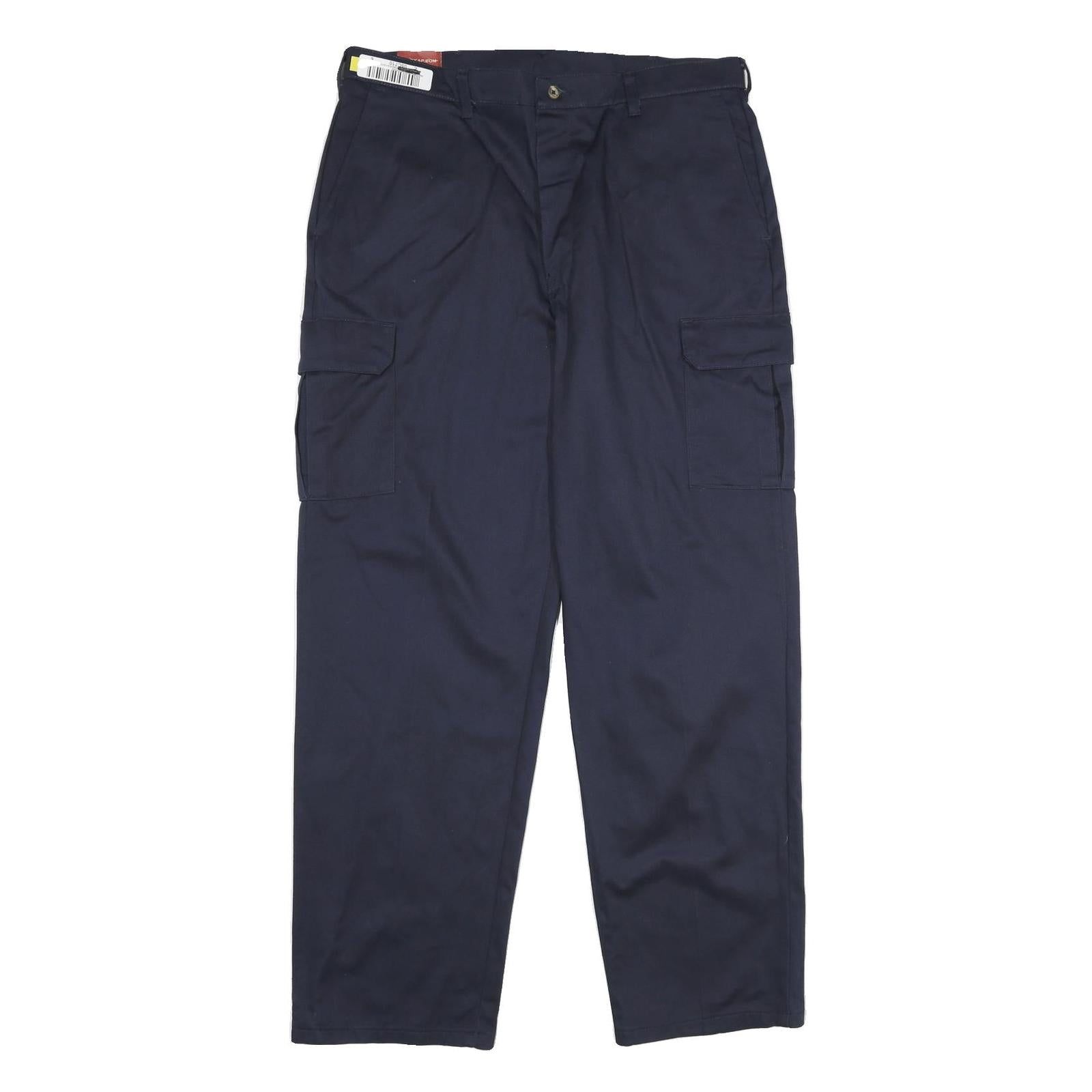 RED KAP Mens Polyester Blend Navy Blue Regular Cargo Trousers W36 L32 Workwear Refurbished - N/A refurbished available on Cerqular
