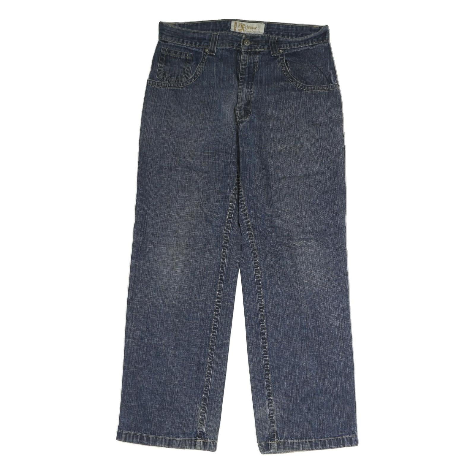 CLUSIO Mens Regular Fit Blue Denim Jeans W32 L30 Classic Cotton Zip Pockets Refurbished - N/A refurbished available on Cerqular