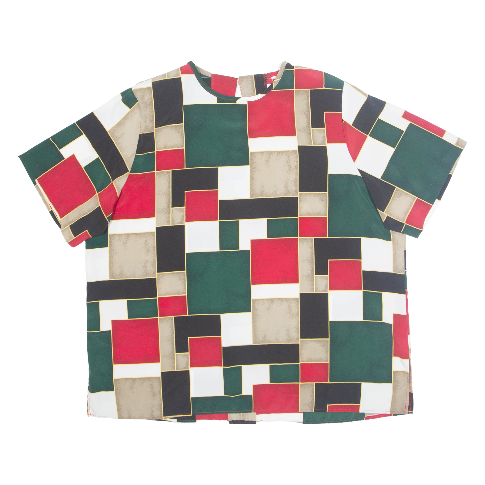 STUDIO C II Womens Printed Blouse Green 90s Geometric L Refurbished - N/A refurbished available on Cerqular