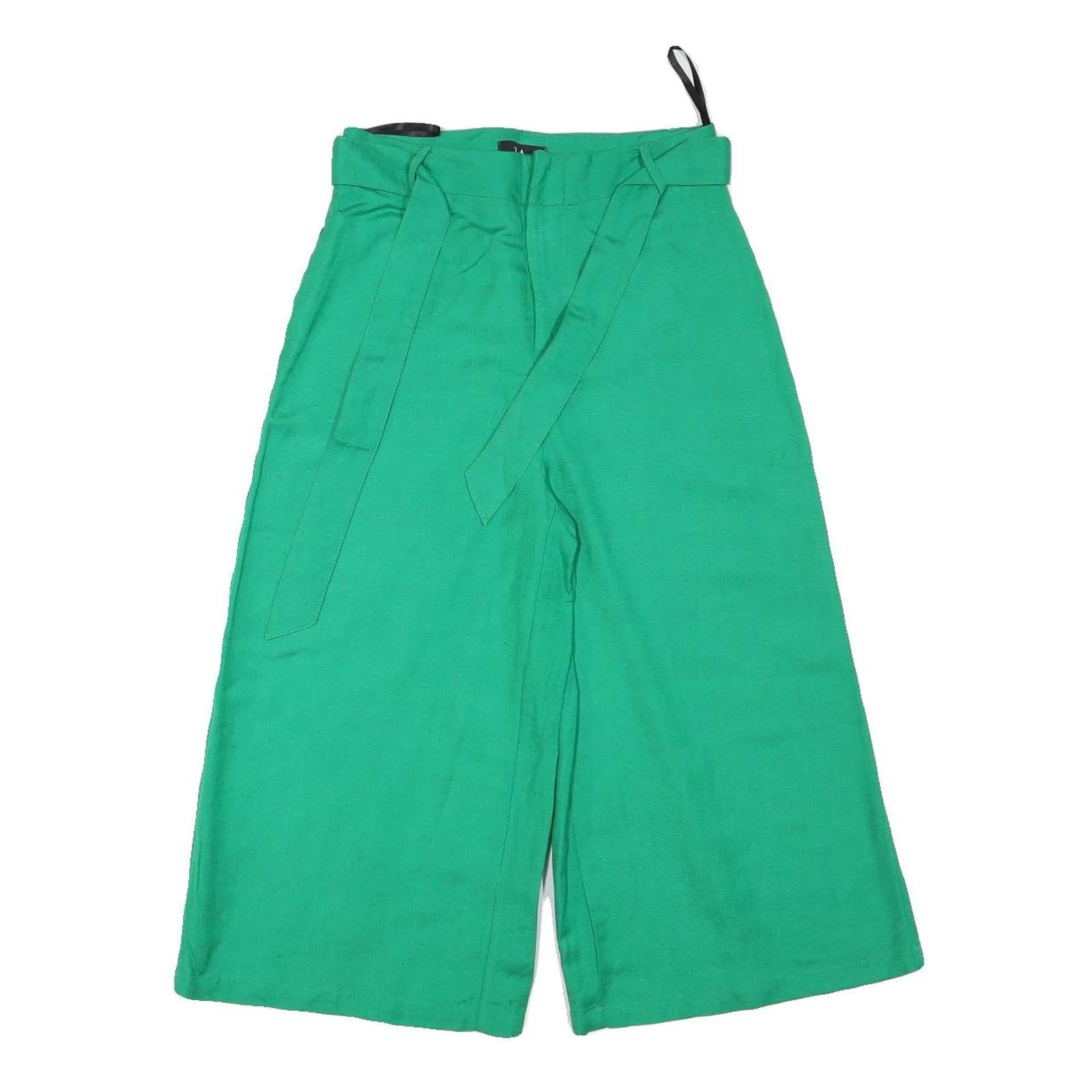 ELA Womens Linen Blend Green Relaxed Wide-Leg Trousers W26 L19 Summer Comfort Refurbished - N/A refurbished available on Cerqular