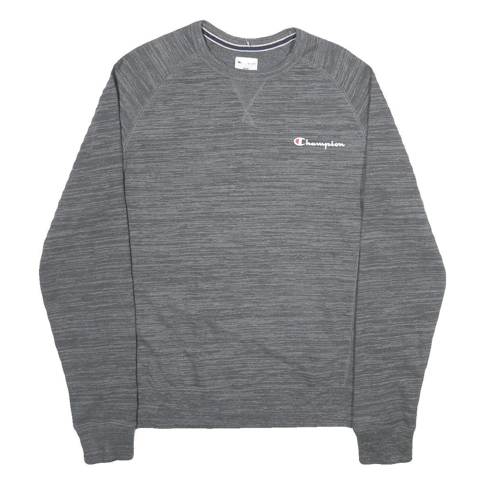 CHAMPION Mens Grey Crew Neck M Cotton Blend Casual Pullover Sweatshirt Refurbished - N/A refurbished available on Cerqular