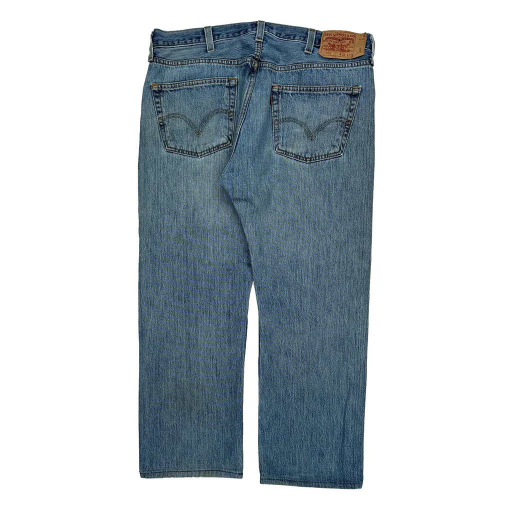 501 Levis Jeans - 36W 27L Blue Cotton Refurbished - Thrifted (note: this is a term often used to describe second- refurbished available on Cerqular