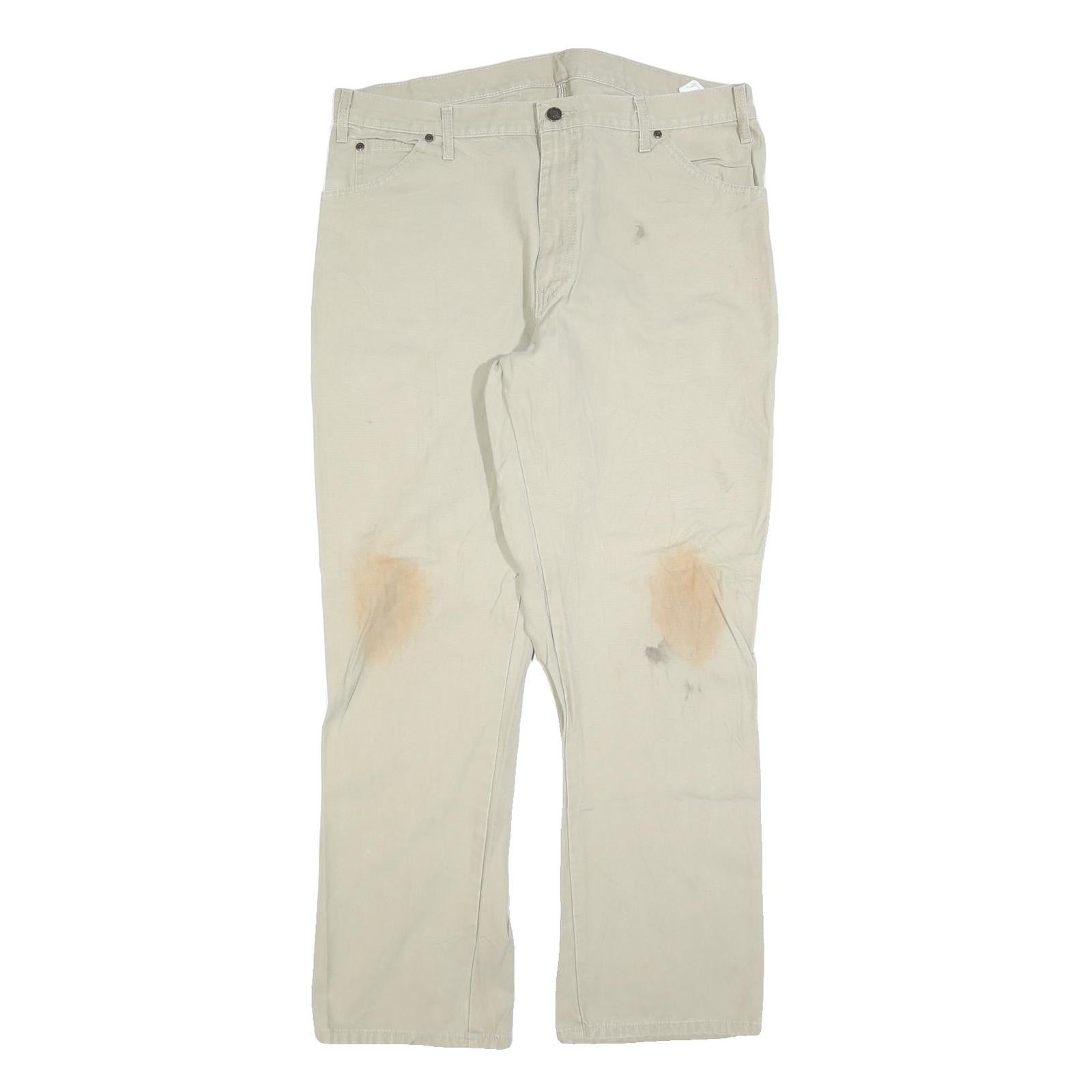 DICKIES Mens Regular Fit Beige Jeans Cotton Blend Zip W38 L32 Workwear Trousers Refurbished - N/A refurbished available on Cerqular