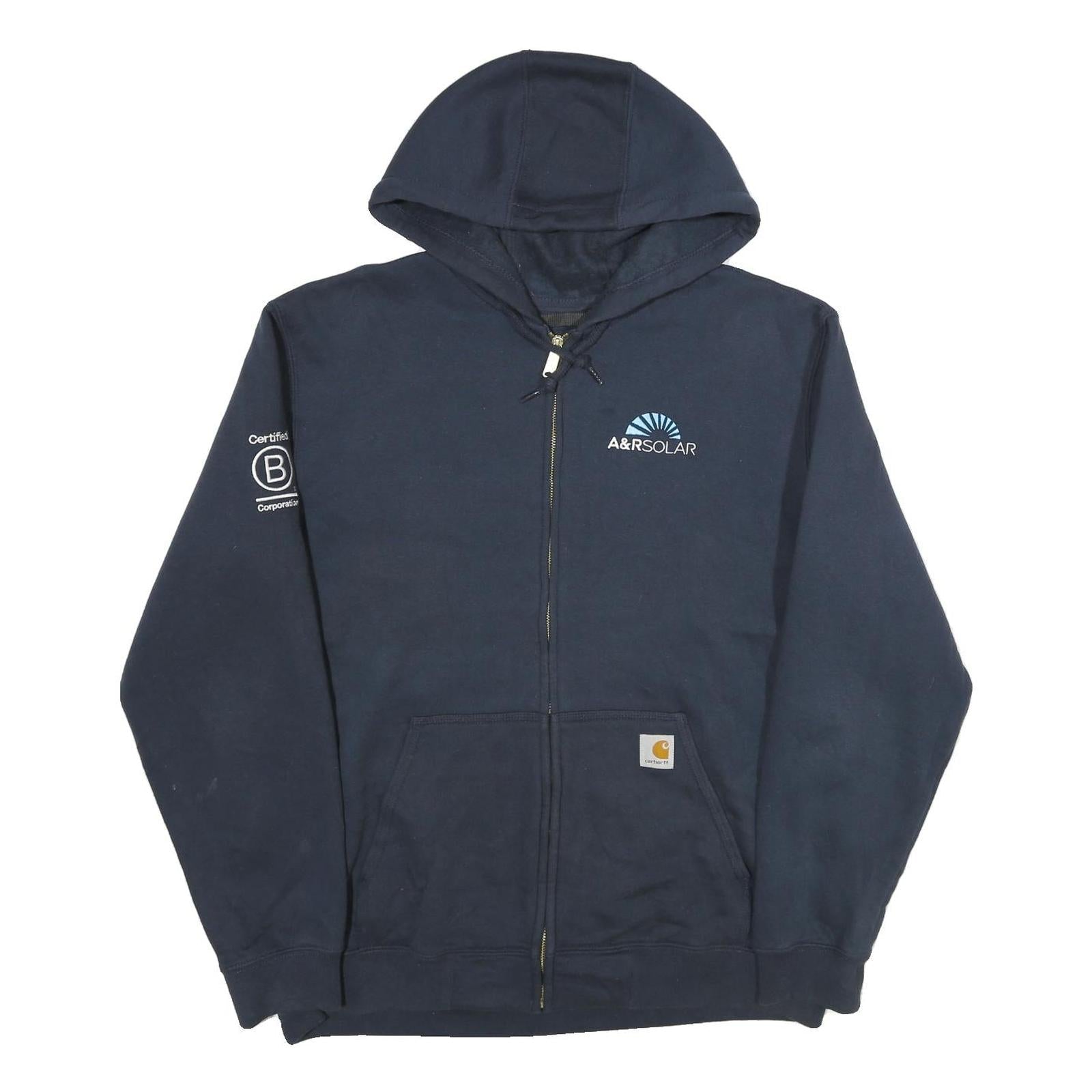 CARHARTT Mens Navy Blue A&R Solar Full Zip Hoodie L Workwear Cotton Casual Refurbished - N/A refurbished available on Cerqular
