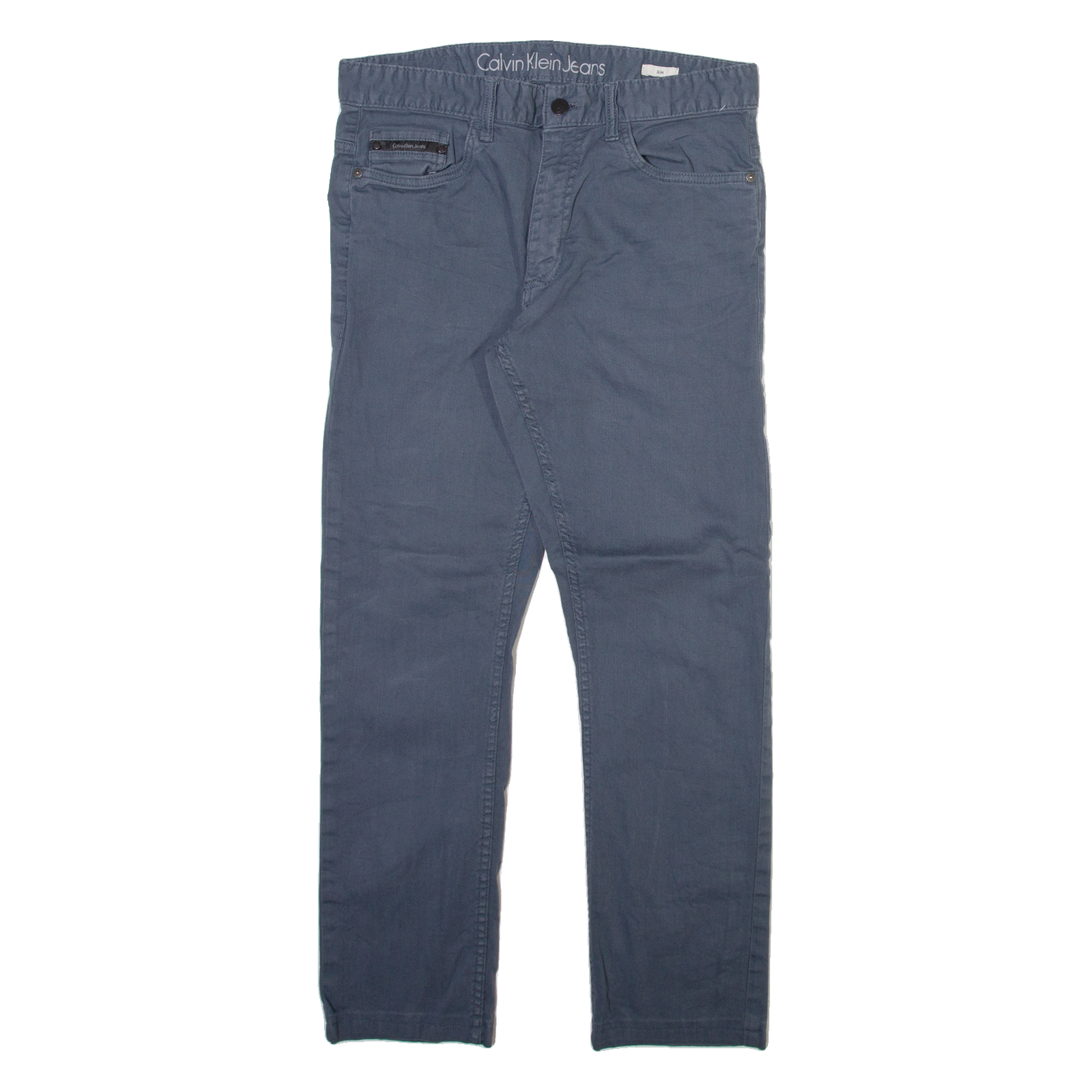 CALVIN KLEIN JEANS Mens Trousers Blue Slim Straight W32 L27 Refurbished - N/A refurbished available on Cerqular