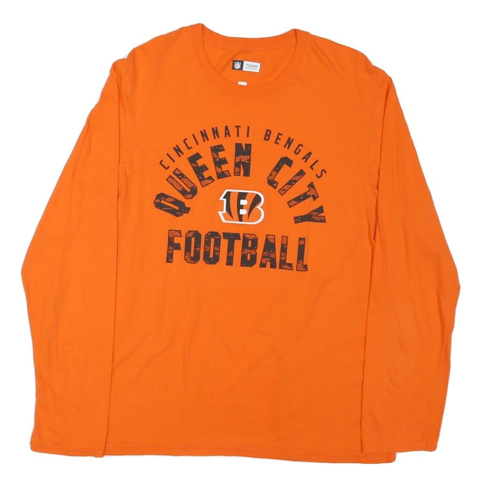 NFL Mens Orange Cincinnati Bengals Queen City Football Long Sleeve Crew Neck Refurbished - N/A refurbished available on Cerqular