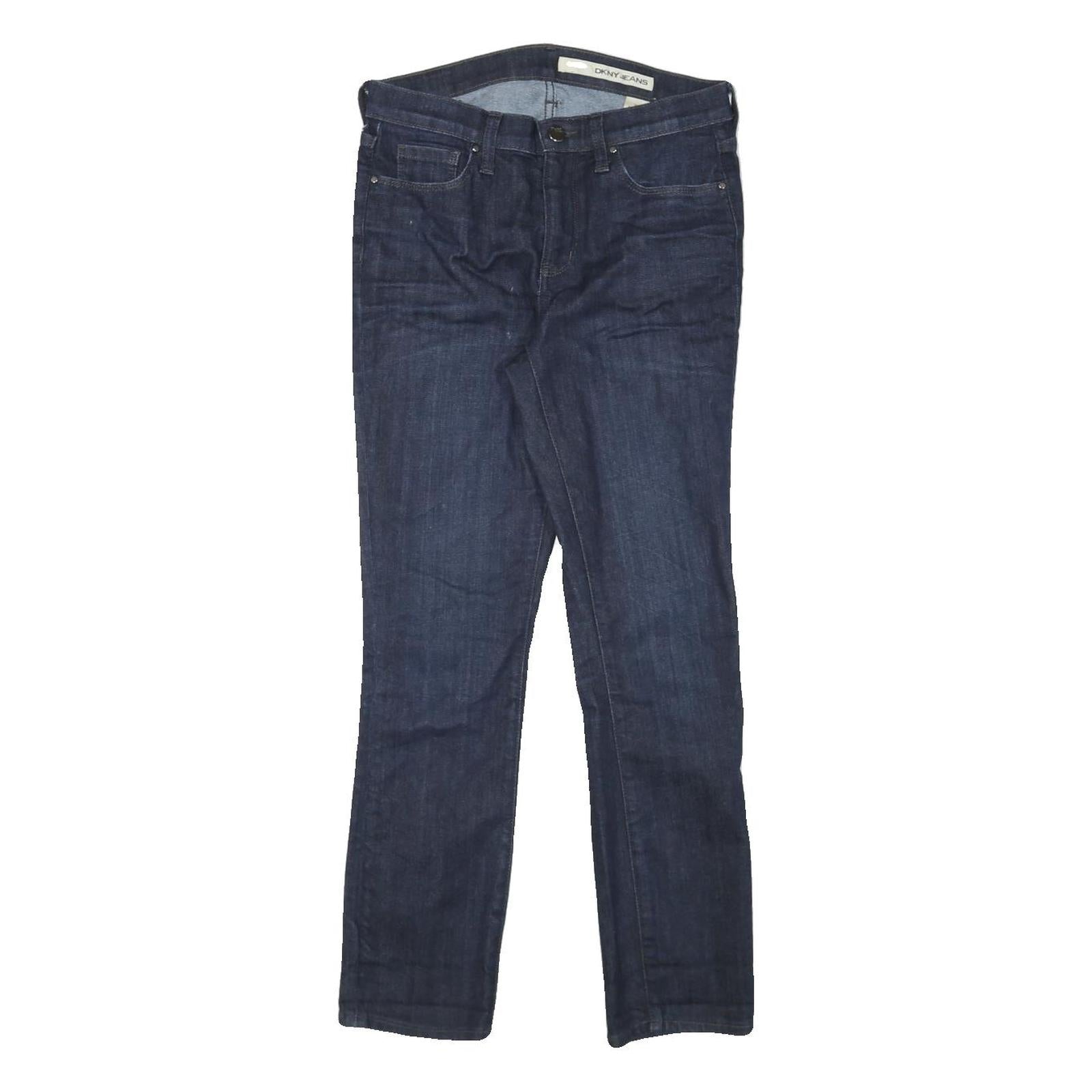 DKNY Womens Regular Blue Denim Jeans W28 L27 Zip Closure Classic Fit Stylish Refurbished - N/A refurbished available on Cerqular