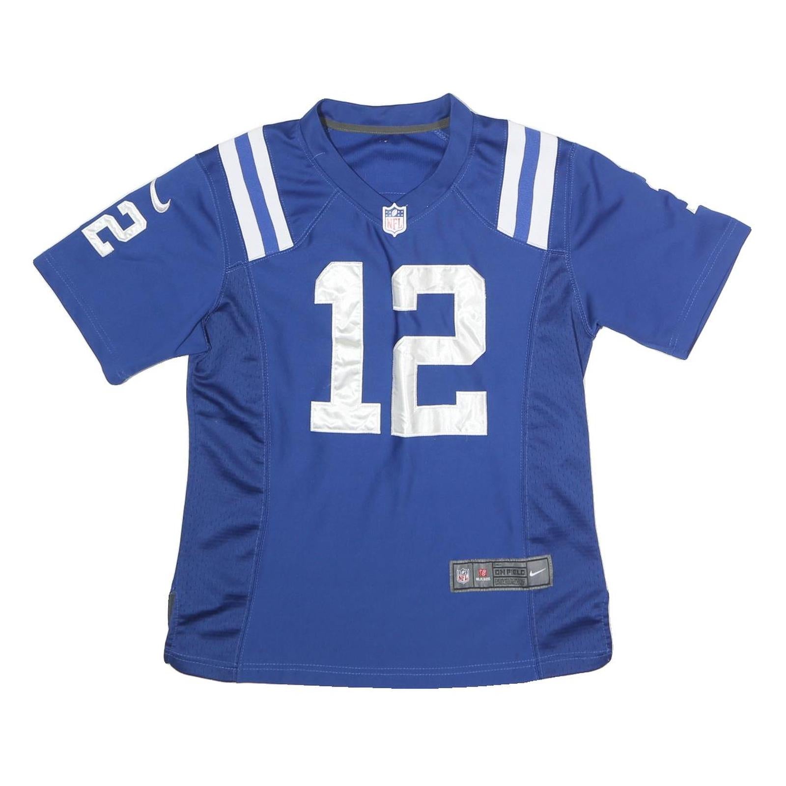 NIKE Womens Blue NFL Graphic T-Shirt M Short Sleeve V-Neck Luck 12 Jersey Refurbished - N/A refurbished available on Cerqular