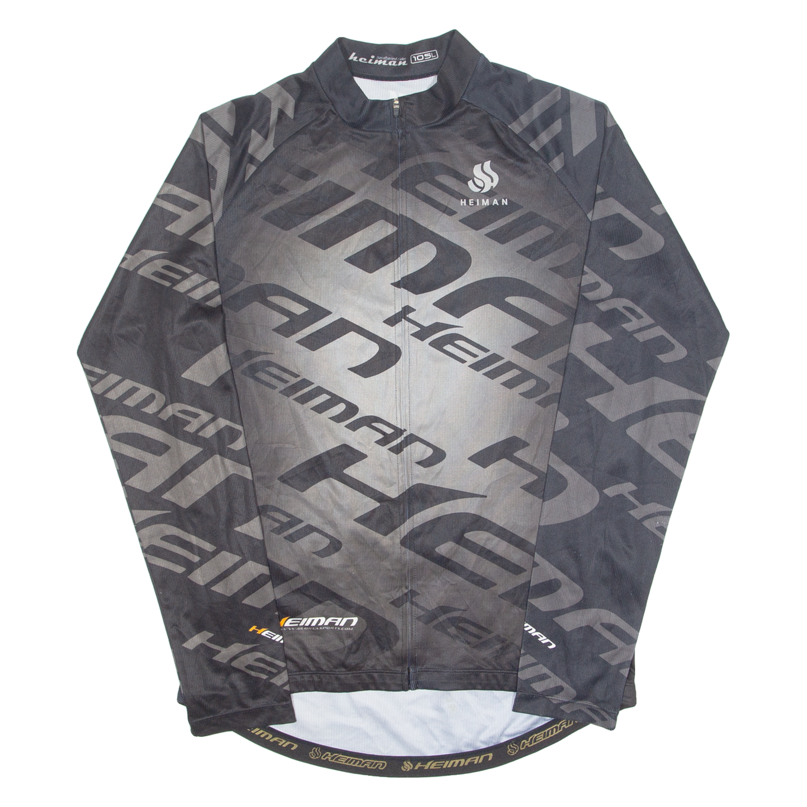HEIMAN Cycling Mens Jersey Grey Long Sleeve 1/4 Zip XL Refurbished - N/A refurbished available on Cerqular