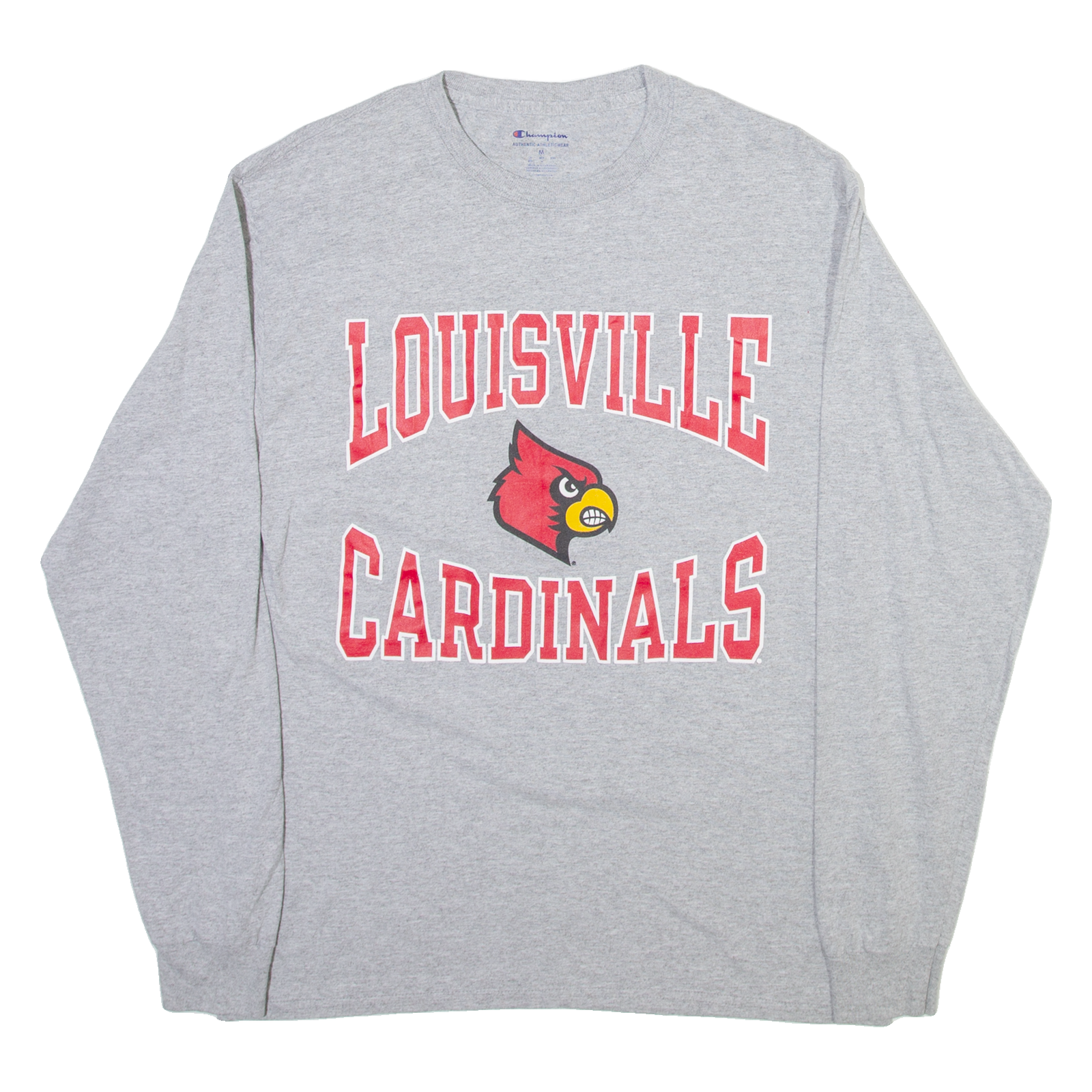 CHAMPION Louisville Cardinals Mens T-Shirt Grey Long Sleeve USA M Refurbished - N/A refurbished available on Cerqular