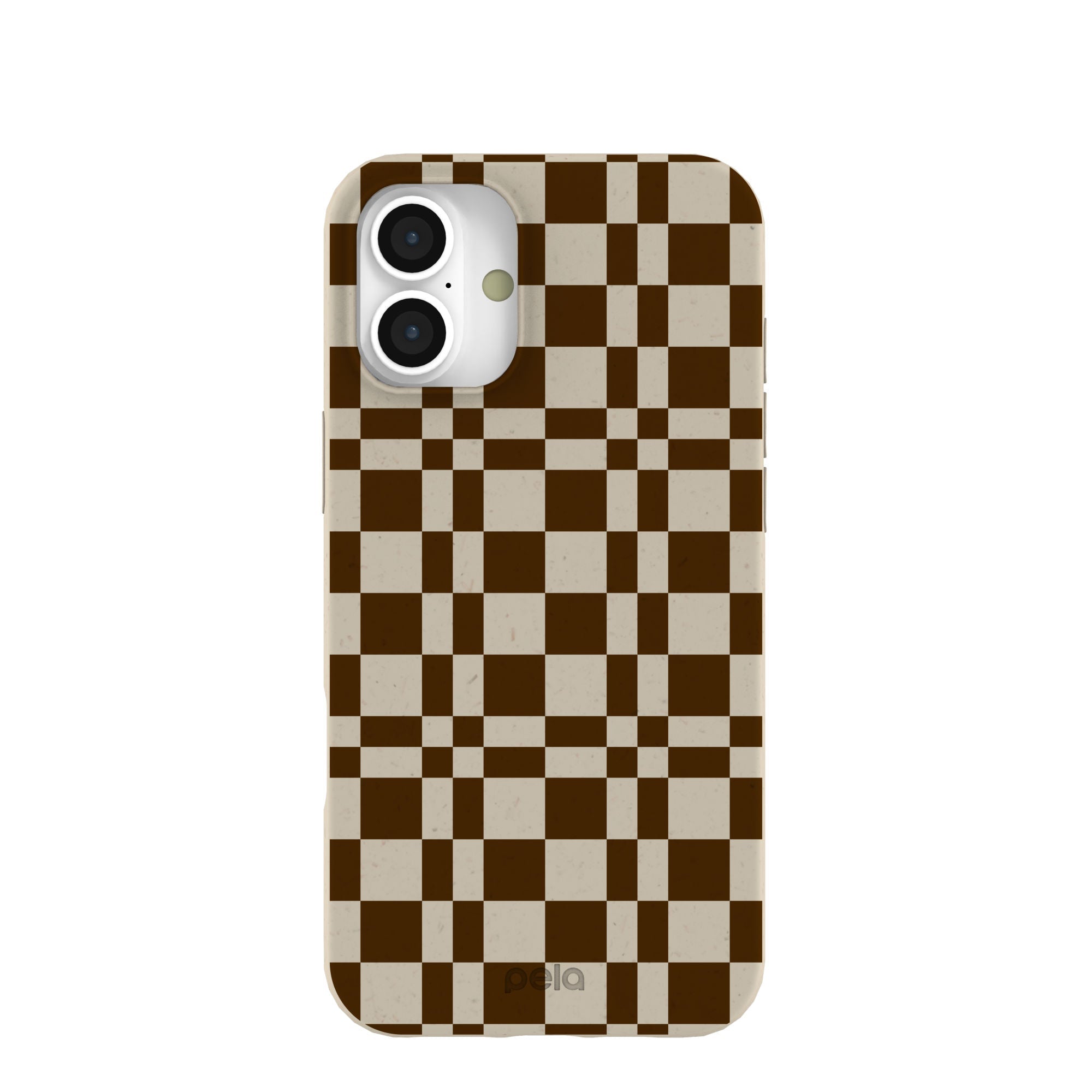 London Fog Chestnut Checkers iPhone 16 Plus Case Refurbished - Pela Case refurbished available on Cerqular