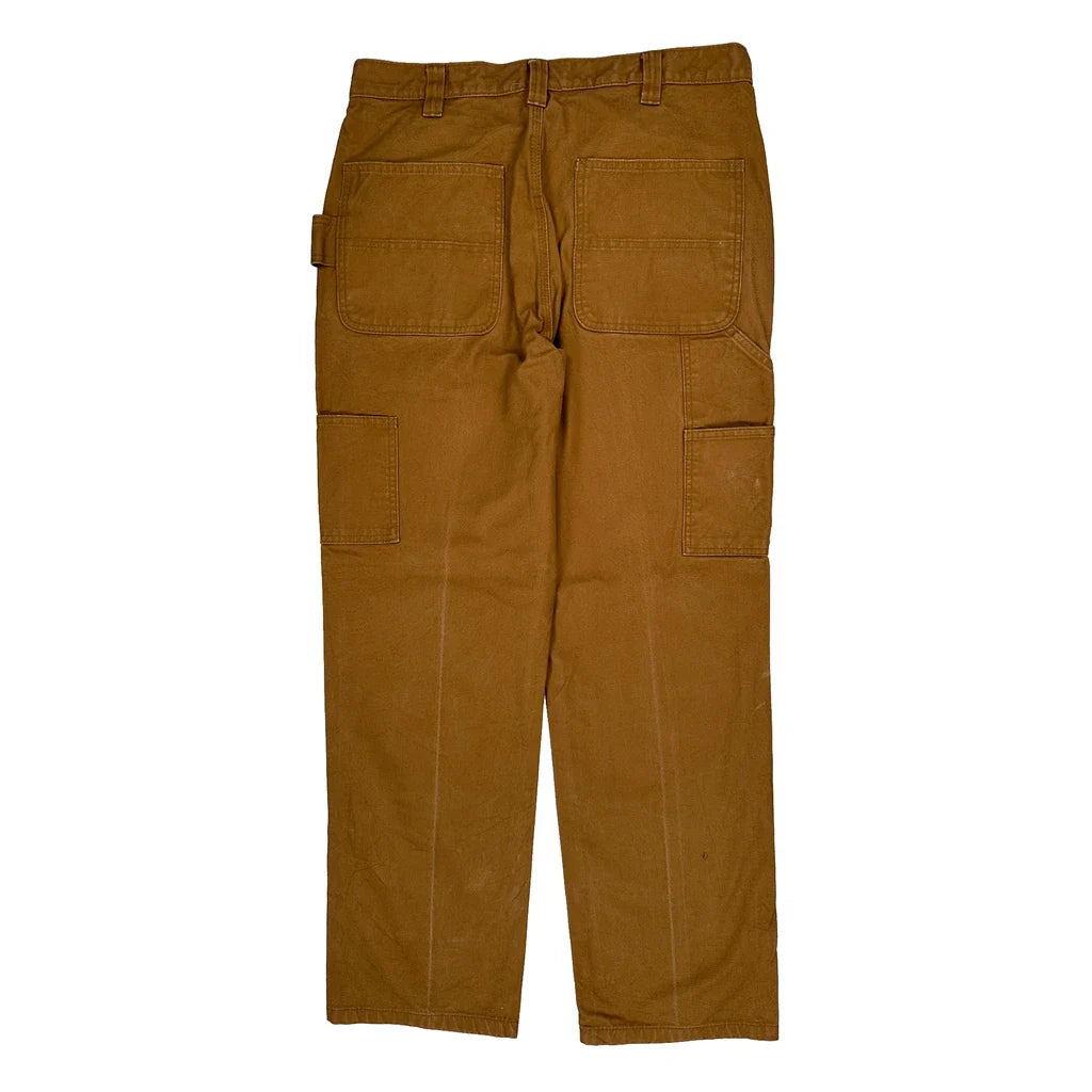 Brahma Carpenter Trousers - 32W 30L Brown Cotton Refurbished - Thrifted (note: this is a term often used to describe second- refurbished available on Cerqular