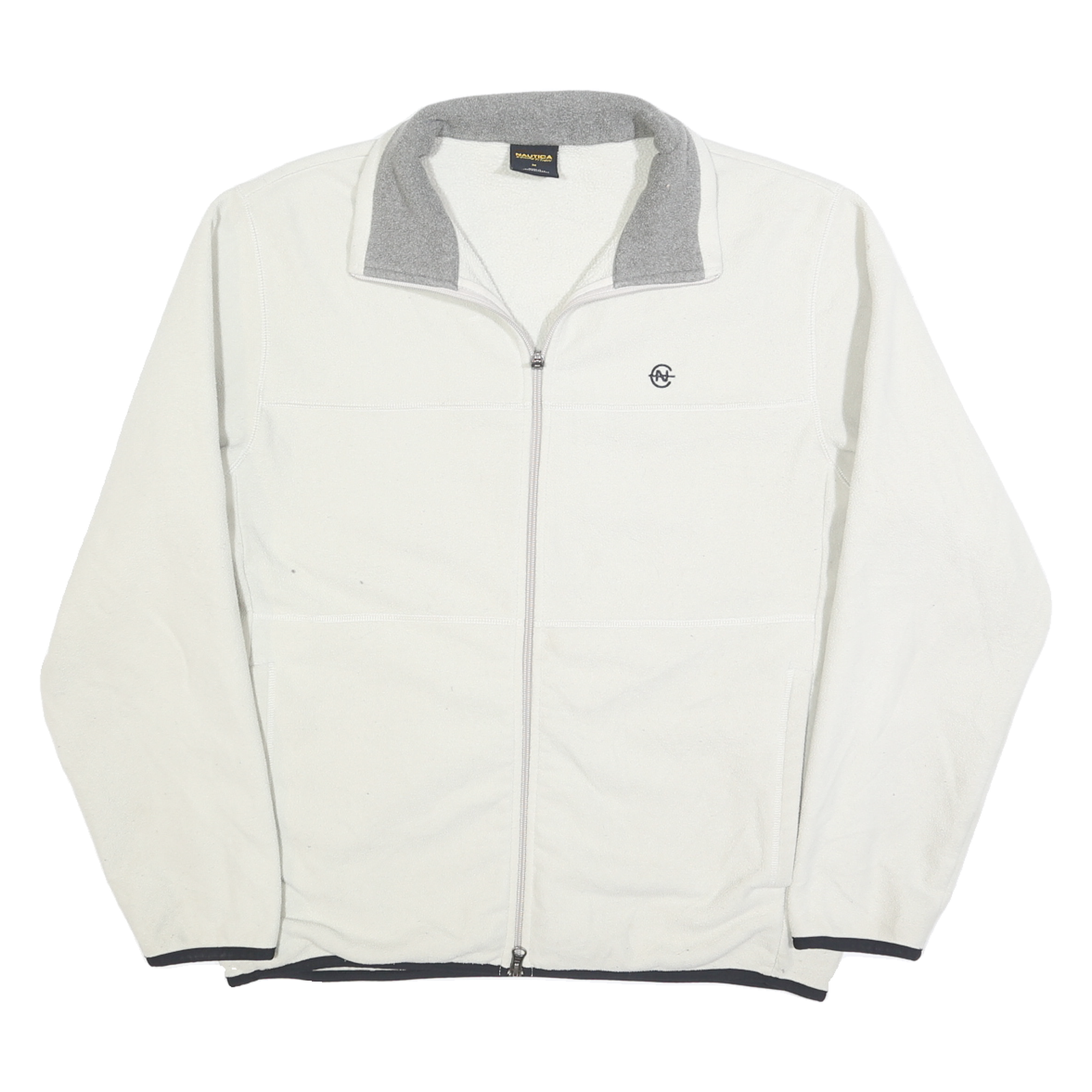 NAUTICA Mens White & Grey Softshell Jacket M Polyester Zip Plain Casual Outdoor Refurbished - N/A refurbished available on Cerqular