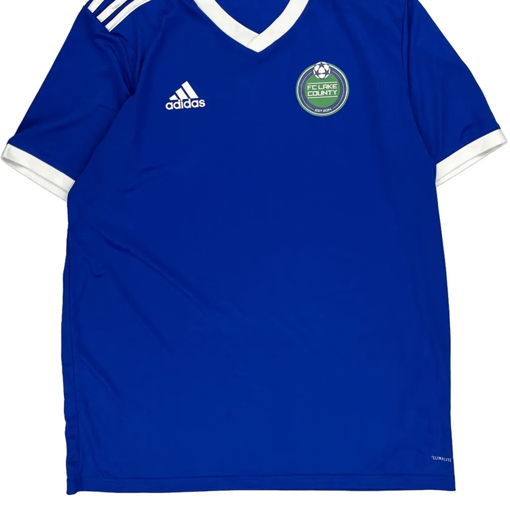 Felake County Adidas Football Shirt - Large Blue Polyester Refurbished - Thrifted (note: this is a term often used to describe second- refurbished available on Cerqular