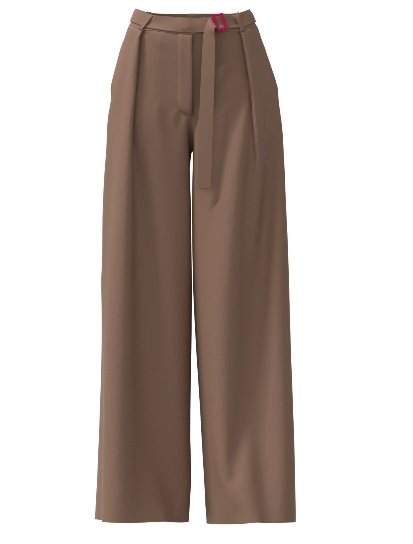 Pleated High-Waisted Wide Leg Trouser in Beige | Size: 14 Refurbished - N/A (Note: There is no well-known brand by this name refurbished available on Cerqular