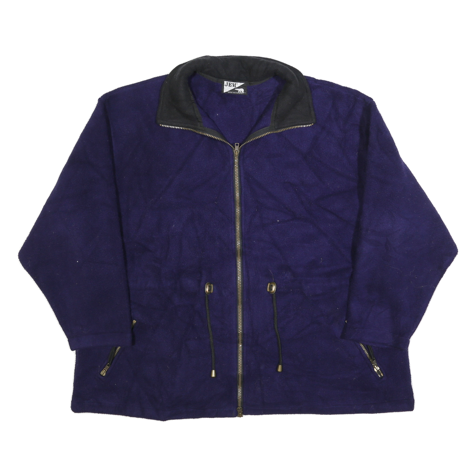 JEM Womens Blue Navy Plain Pullover Regular XL Polyester Fleece Jumper Zip Refurbished - N/A refurbished available on Cerqular