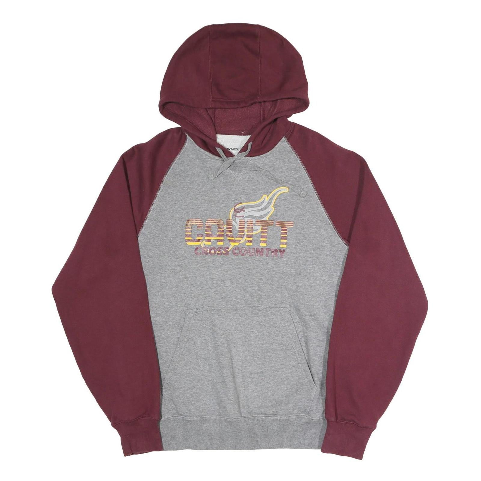 SPORT-TEK Mens Grey & Maroon Cross Country Pullover Hoodie M Cotton Blend Refurbished - N/A refurbished available on Cerqular