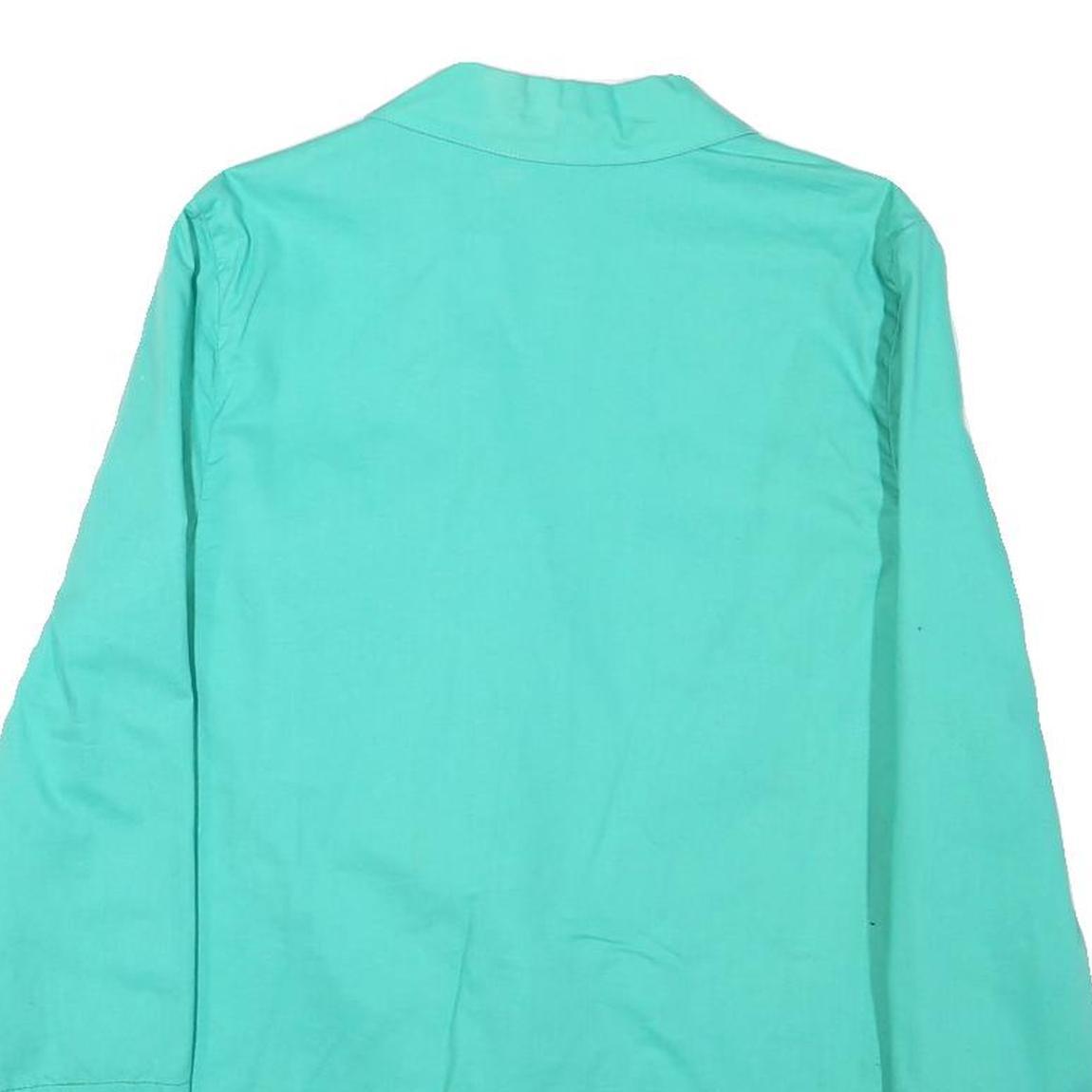 Womens Turquoise Button Cotton Blend Jacket S Plain Casual Light Outerwear Refurbished - N/A refurbished available on Cerqular