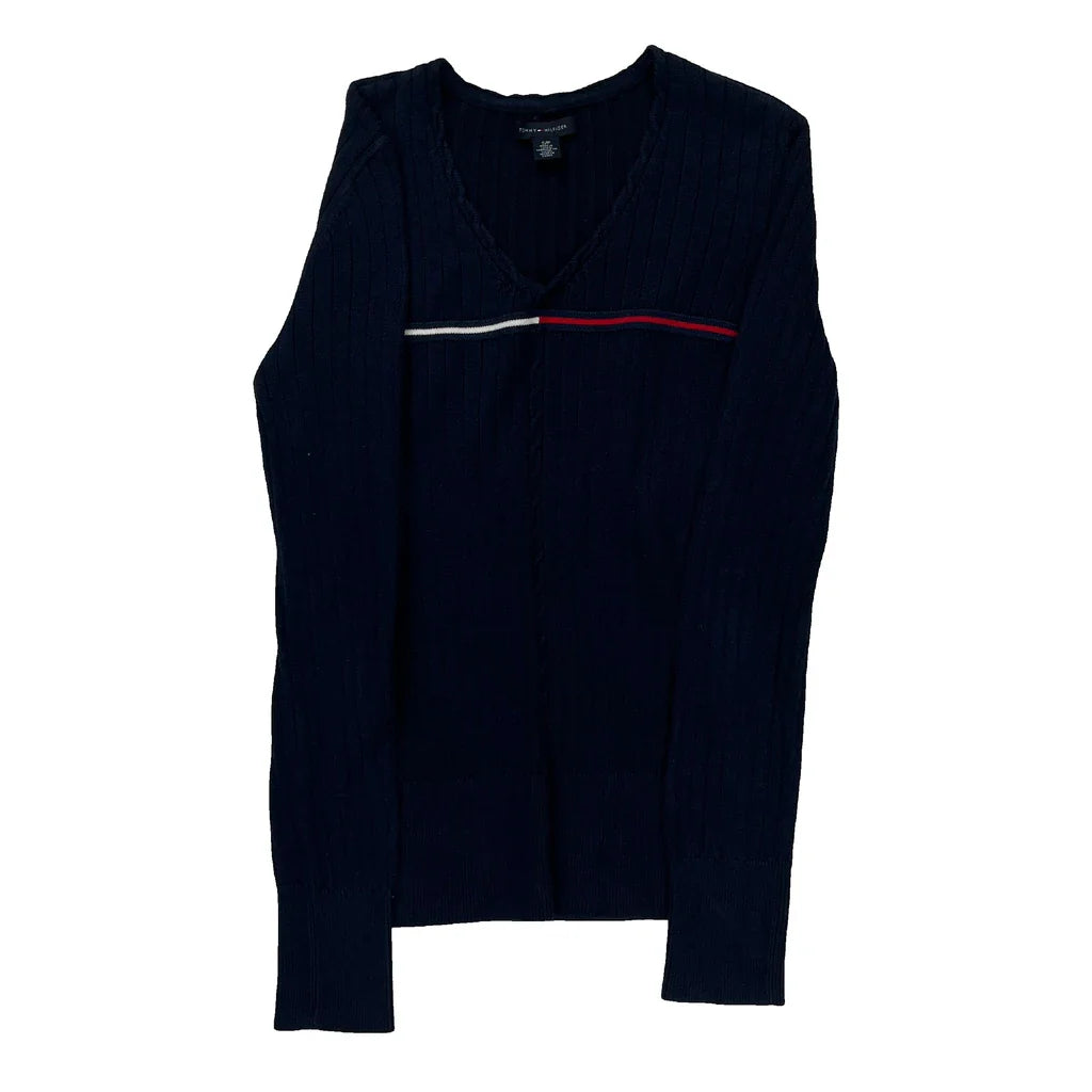 Tommy Hilfiger Jumper - Small Navy Cotton Refurbished - Thrifted (note: this is a term often used to describe second- refurbished available on Cerqular