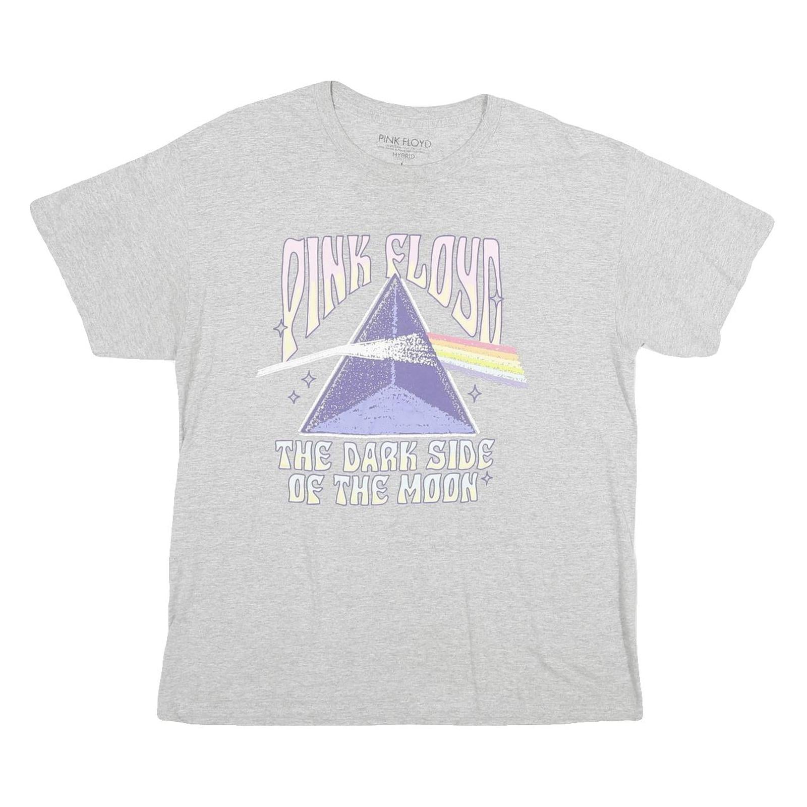 HYBRID APPAREL Mens Grey Pink Floyd Dark Side Of The Moon Graphic T-Shirt S Refurbished - N/A refurbished available on Cerqular