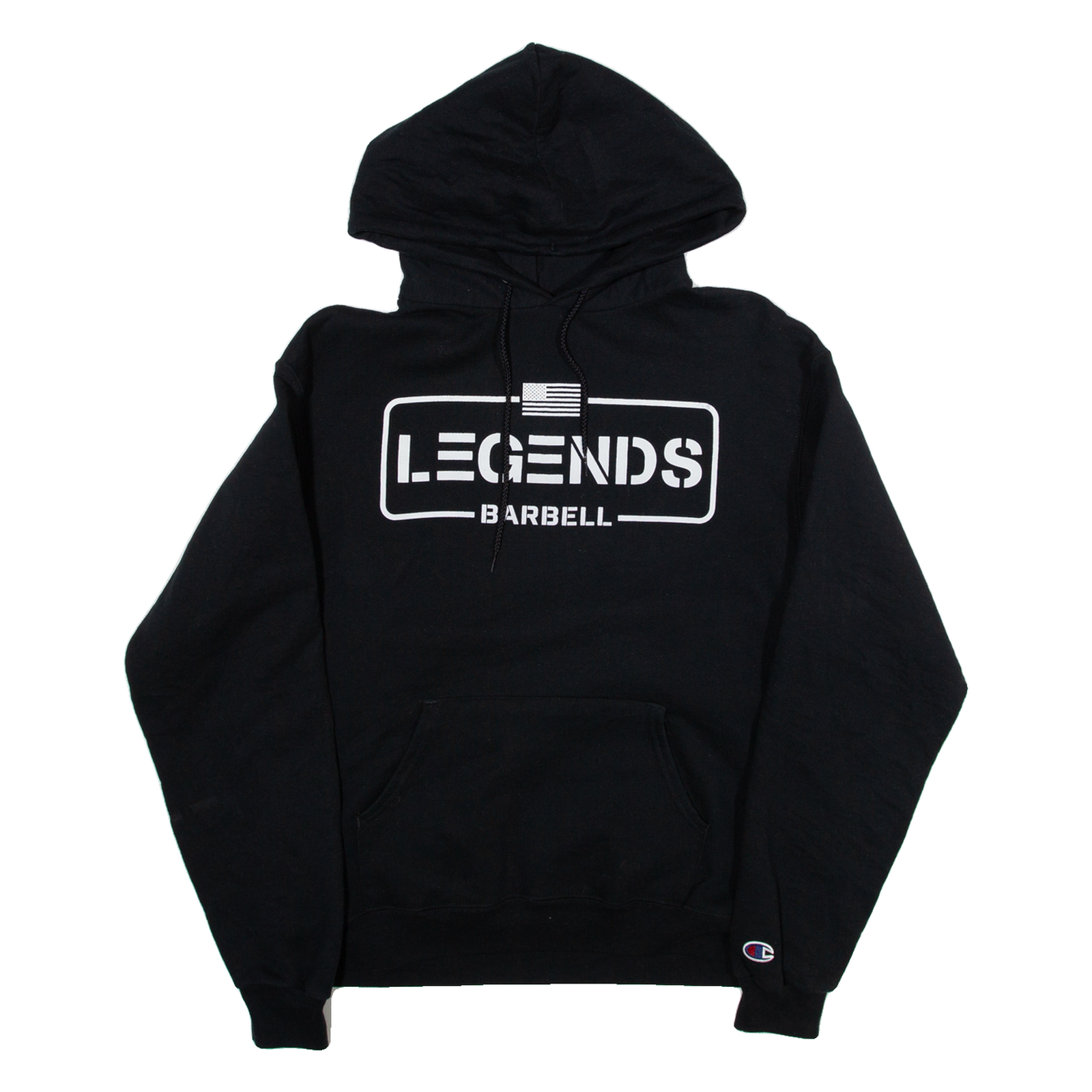CHAMPION Legends Barbell Mens Black Hoodie USA M Refurbished - N/A refurbished available on Cerqular