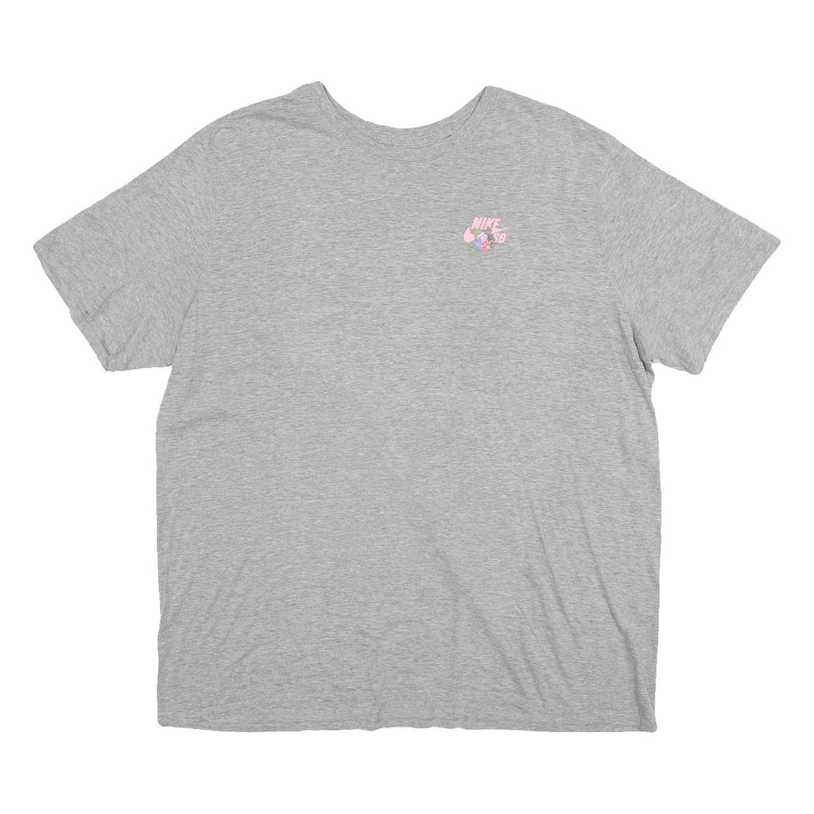 NIKE Mens Grey Graphic T-Shirt 2XL Short Sleeve Crew Neck Casual Cotton Blend Refurbished - N/A refurbished available on Cerqular
