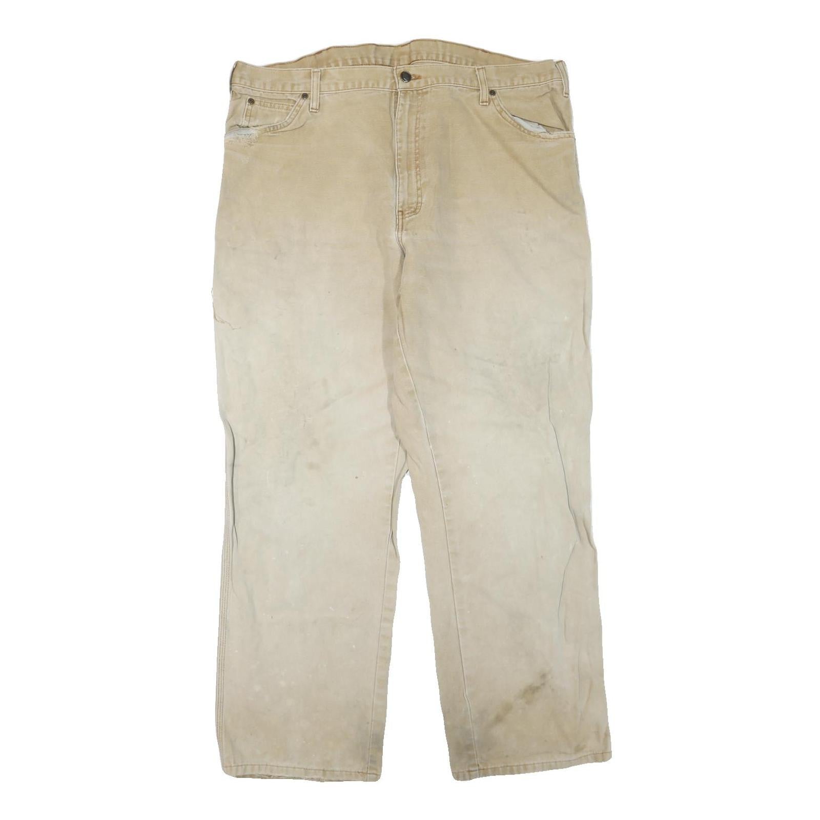 DICKIES Mens Jeans Beige Regular Straight Denim Fair W40 L28 Workwear Zip Refurbished - N/A refurbished available on Cerqular