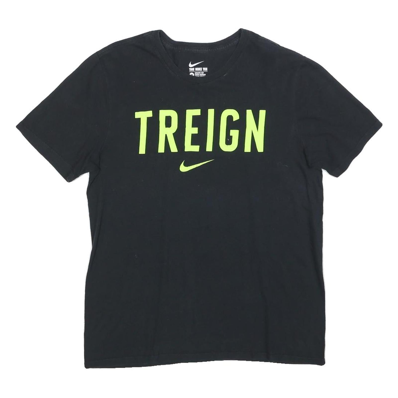 NIKE Mens Black Green Treign Graphic T-Shirt M Short Sleeve Crew Neck Cotton Refurbished - N/A refurbished available on Cerqular