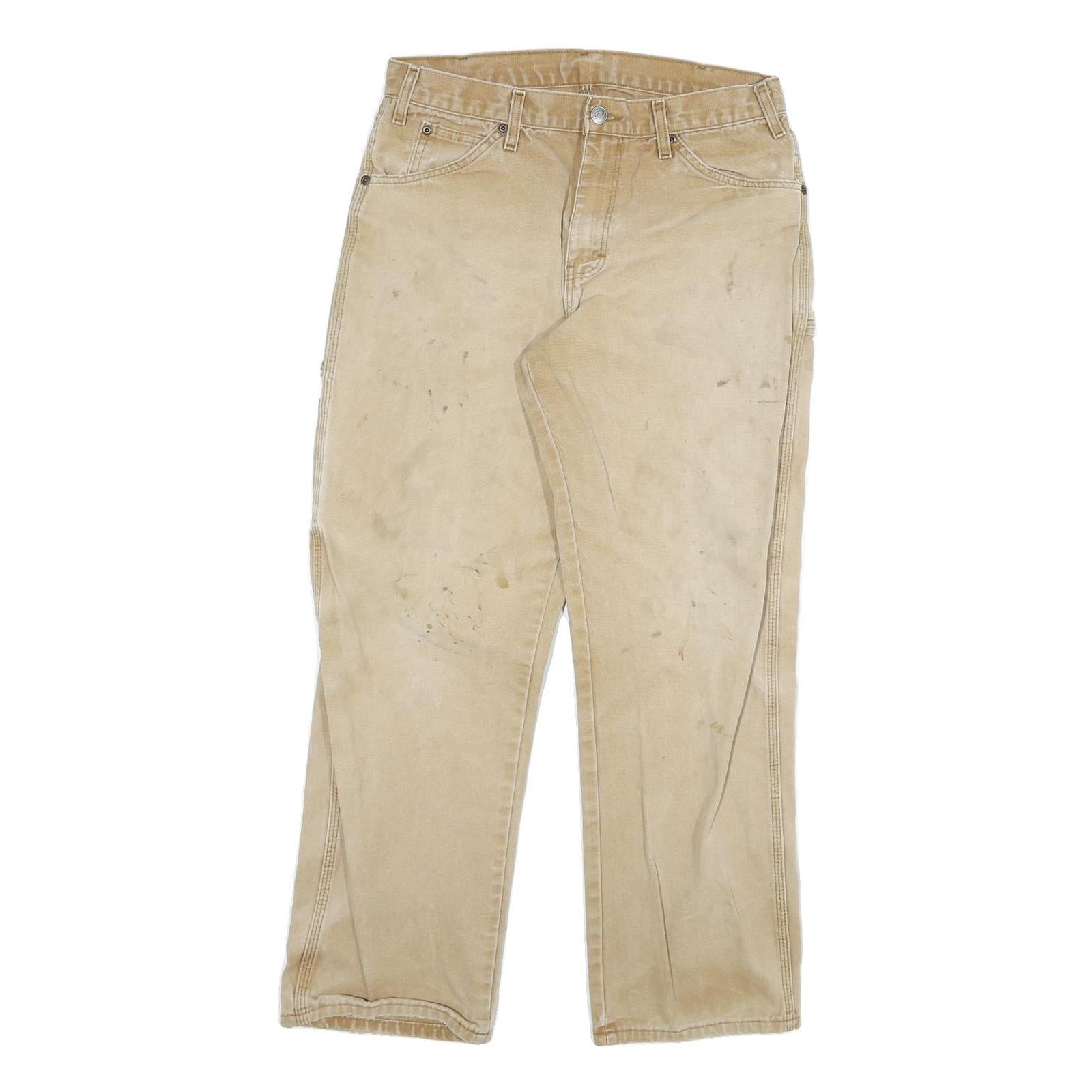 DICKIES Mens Regular Fit Beige Denim Jeans W30 L29 Cotton Blend Zip Workwear Refurbished - N/A refurbished available on Cerqular