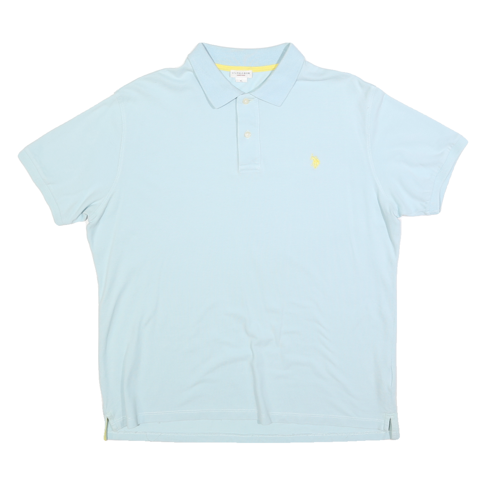 US POLO ASSN Mens Light Blue Cotton Blend Polo Shirt XL Short Sleeve Plain Refurbished - N/A refurbished available on Cerqular