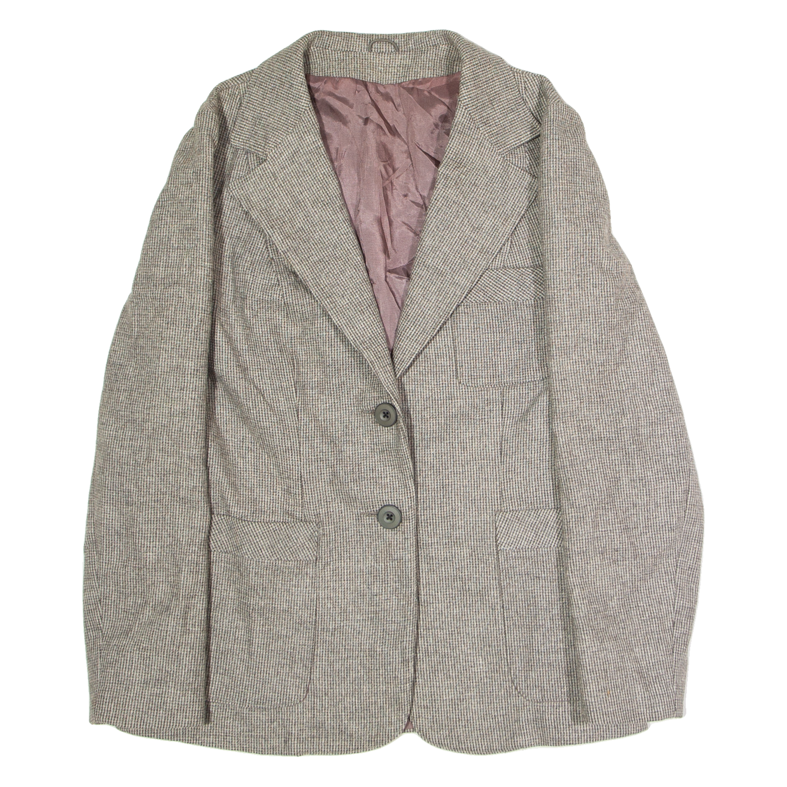 CHARLES VOGELE Womens Blazer Jacket Grey Wool 90s Houndstooth UK 18 Refurbished - N/A refurbished available on Cerqular