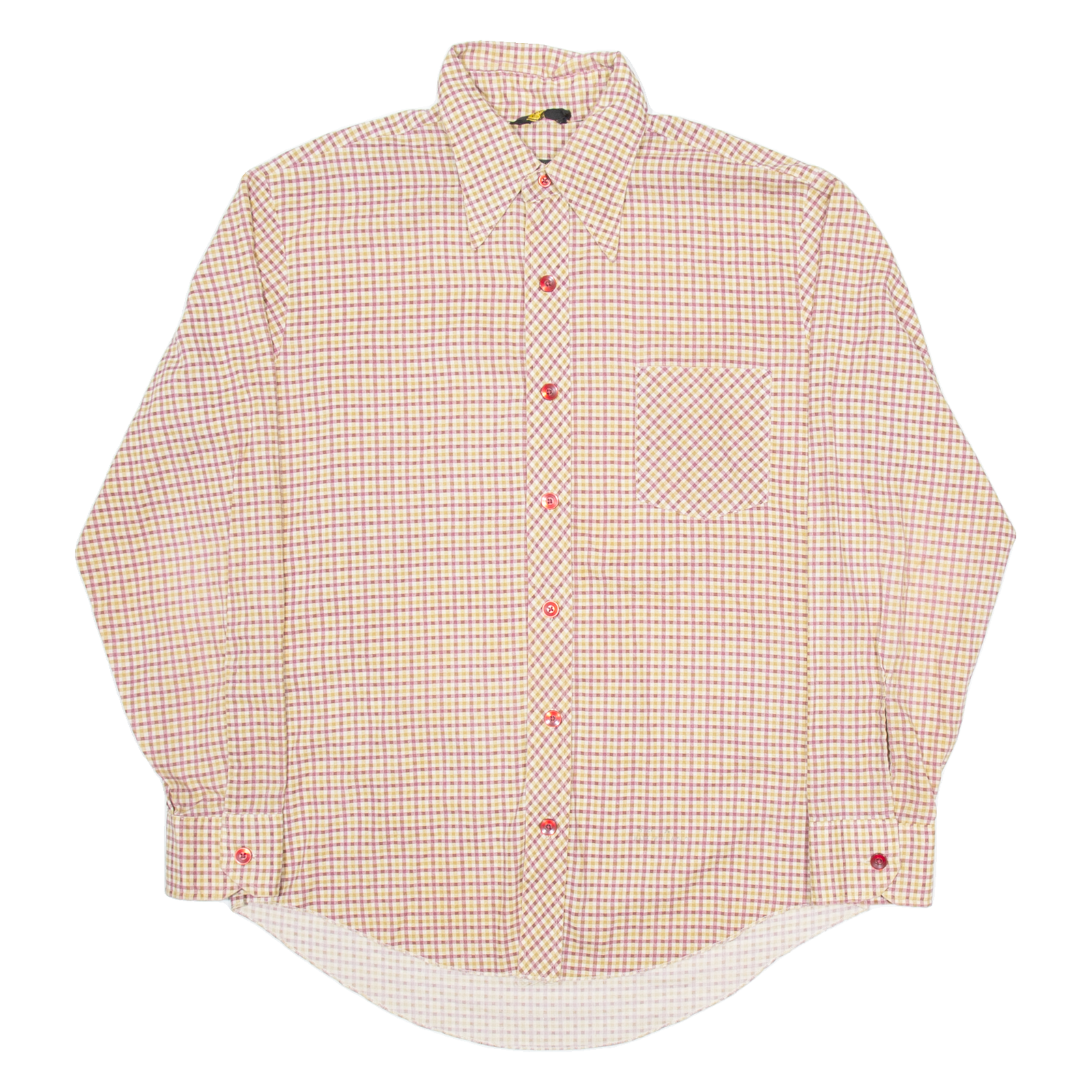 H.I.S Mens Shirt Beige Check Long Sleeve L Refurbished - N/A refurbished available on Cerqular